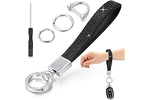 Bling Rhinestone Leather Car Keychain