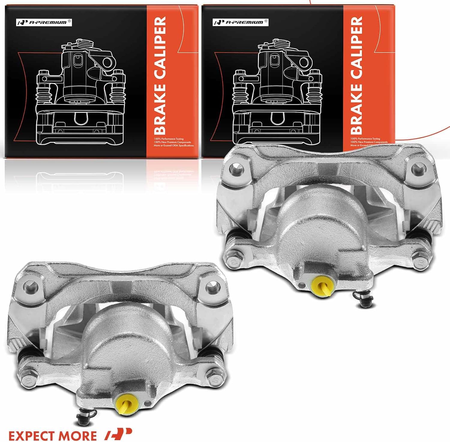 A-Premium Disc Brake Caliper Assembly with Bracket Compatible with Select Toyota Models - Camry 2005-2006, Avalon 2005-2007, Sienna 2004-2010, Solara 2004-2008 - Front Driver and Passenger Side