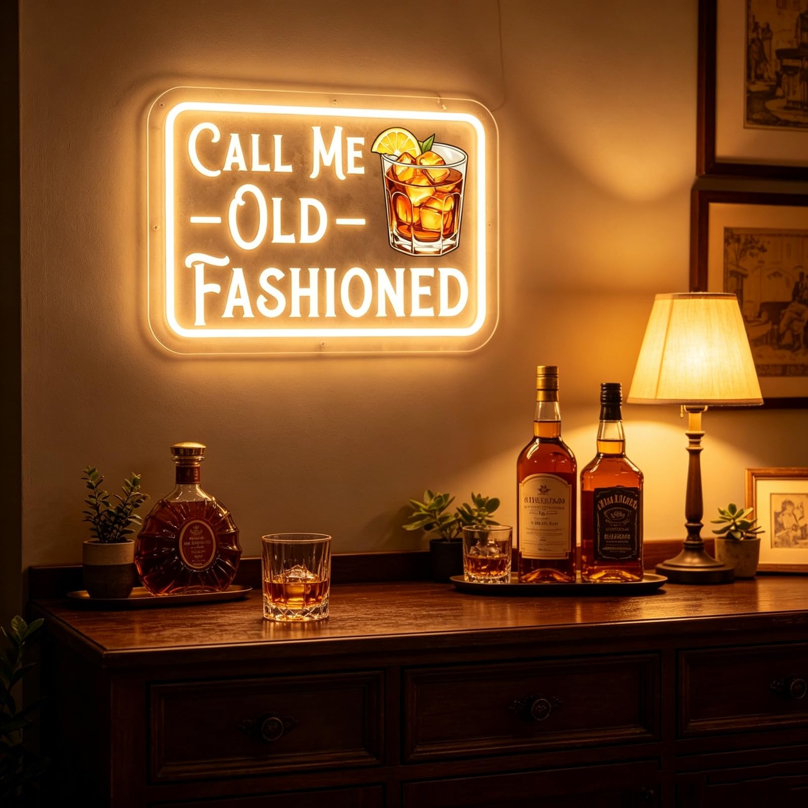 Call Me Old Fashioned ciepły biały neonowy znak do dekoracji ścian, zasilany przez USB, neonowa lampa do retro, baru, domu, baru, baru, koszyka, pubu, na imprezę, prezent dla miłośników