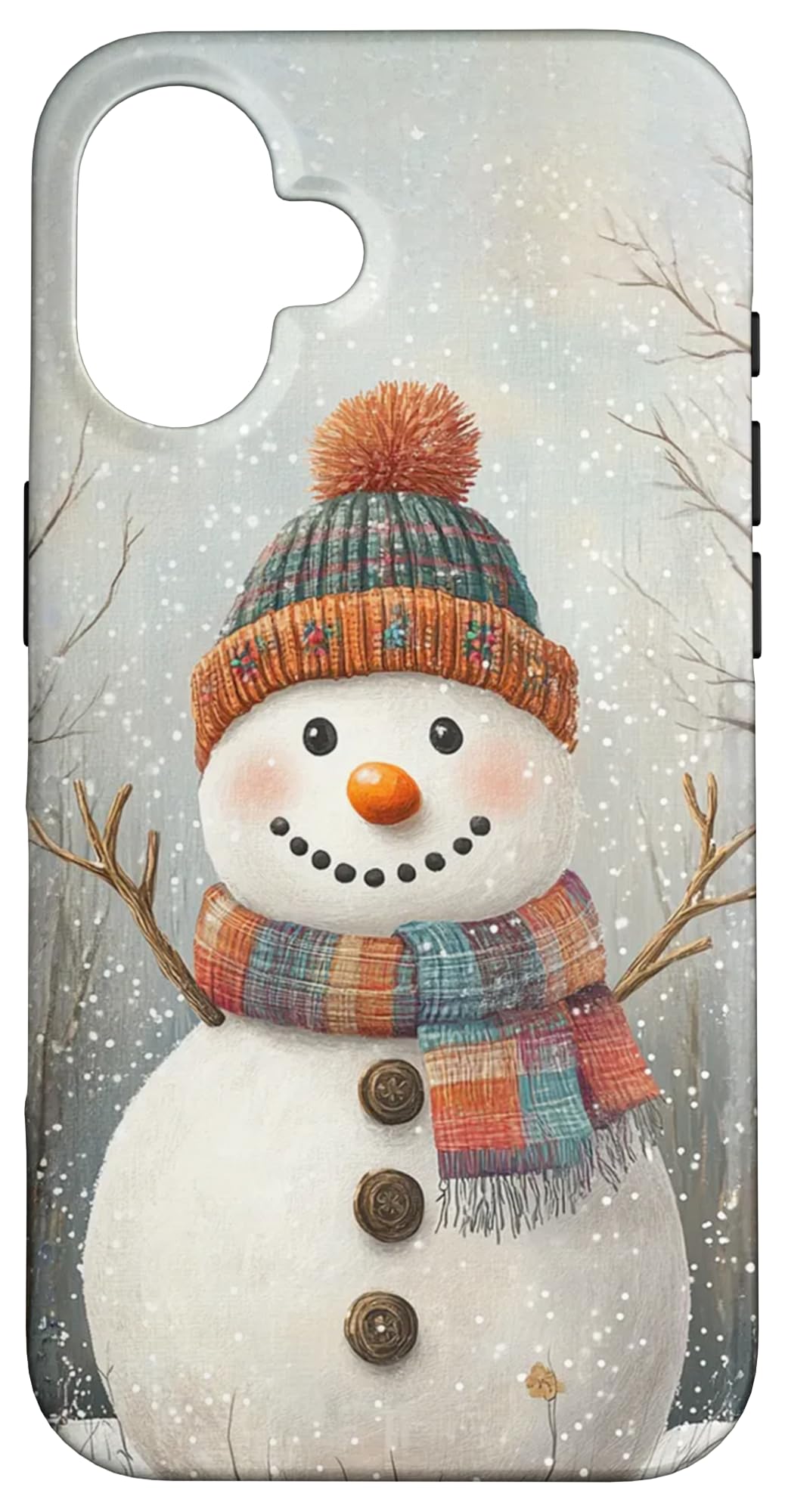 Cute Christmas Snowman Winter Snow Scene holiday season Case for iPhone 16