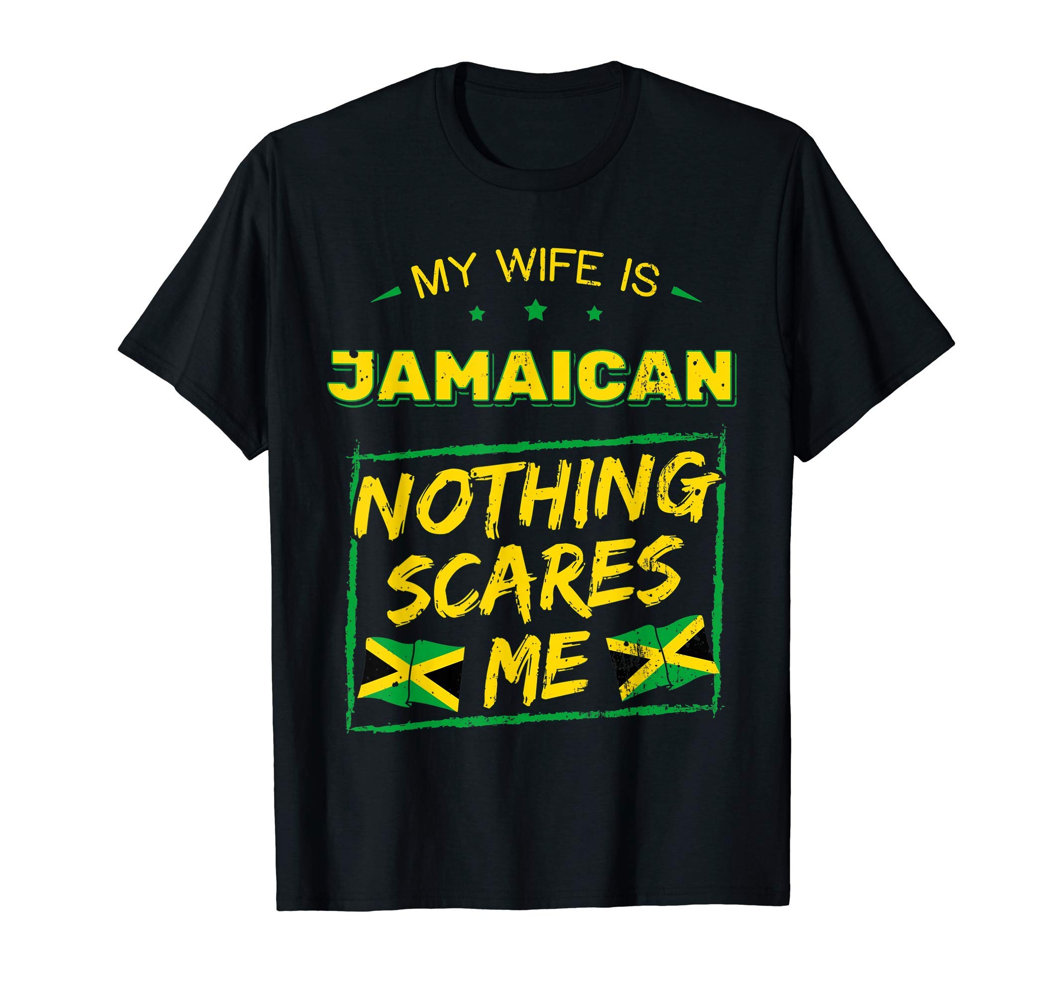 Jamaican Heritage Wife KleidungMy Wife Is Jamaican Jamaica Heritage Proud Roots Flag Pride T-ShirtOEKO-TEX STANDARD 100