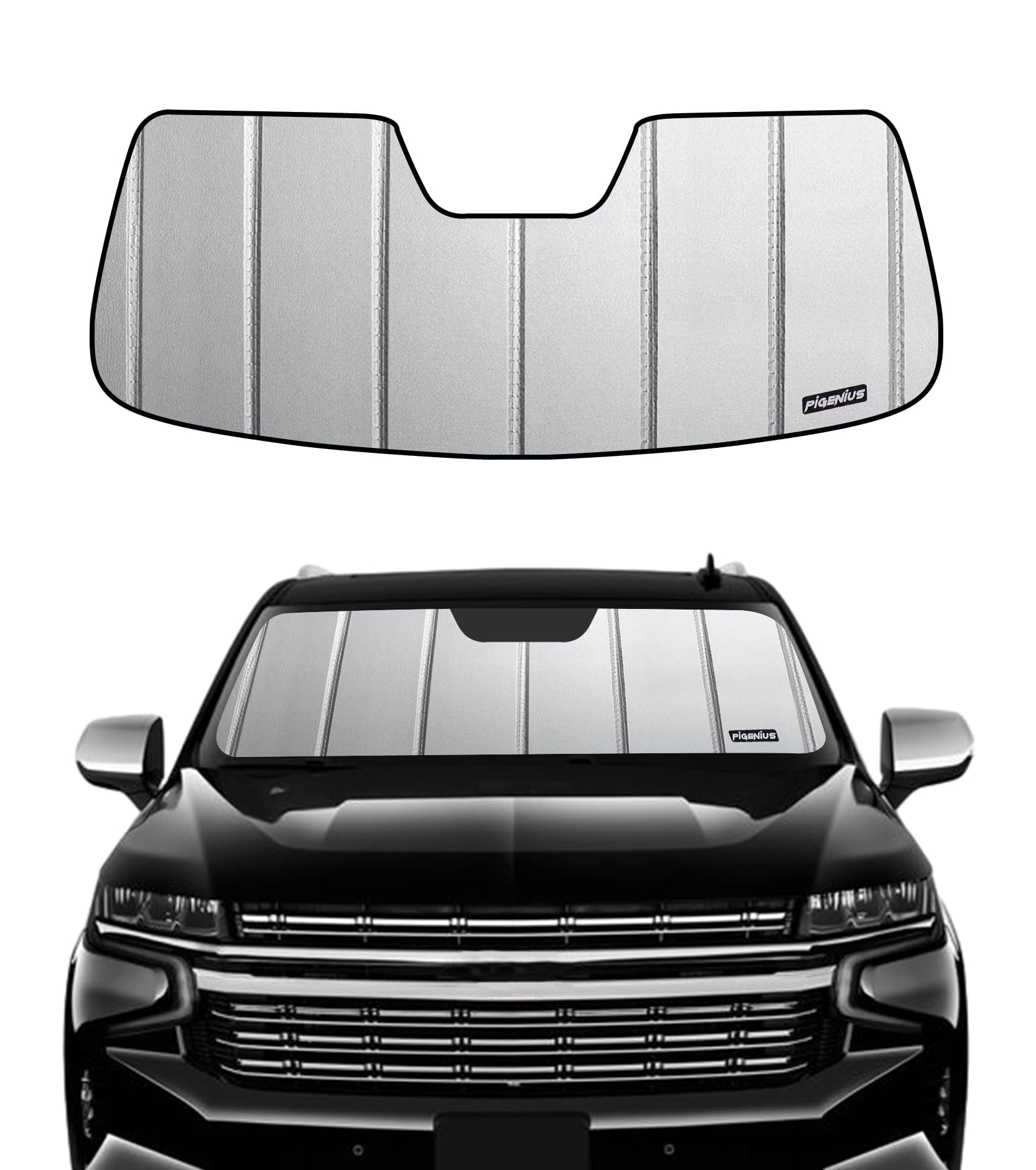 car windshield sun shade fits 2021-2024 cadillac escalade/gmc yukon,2021-2024 chevrolet suburban/tahoe,car window shades-safeguard