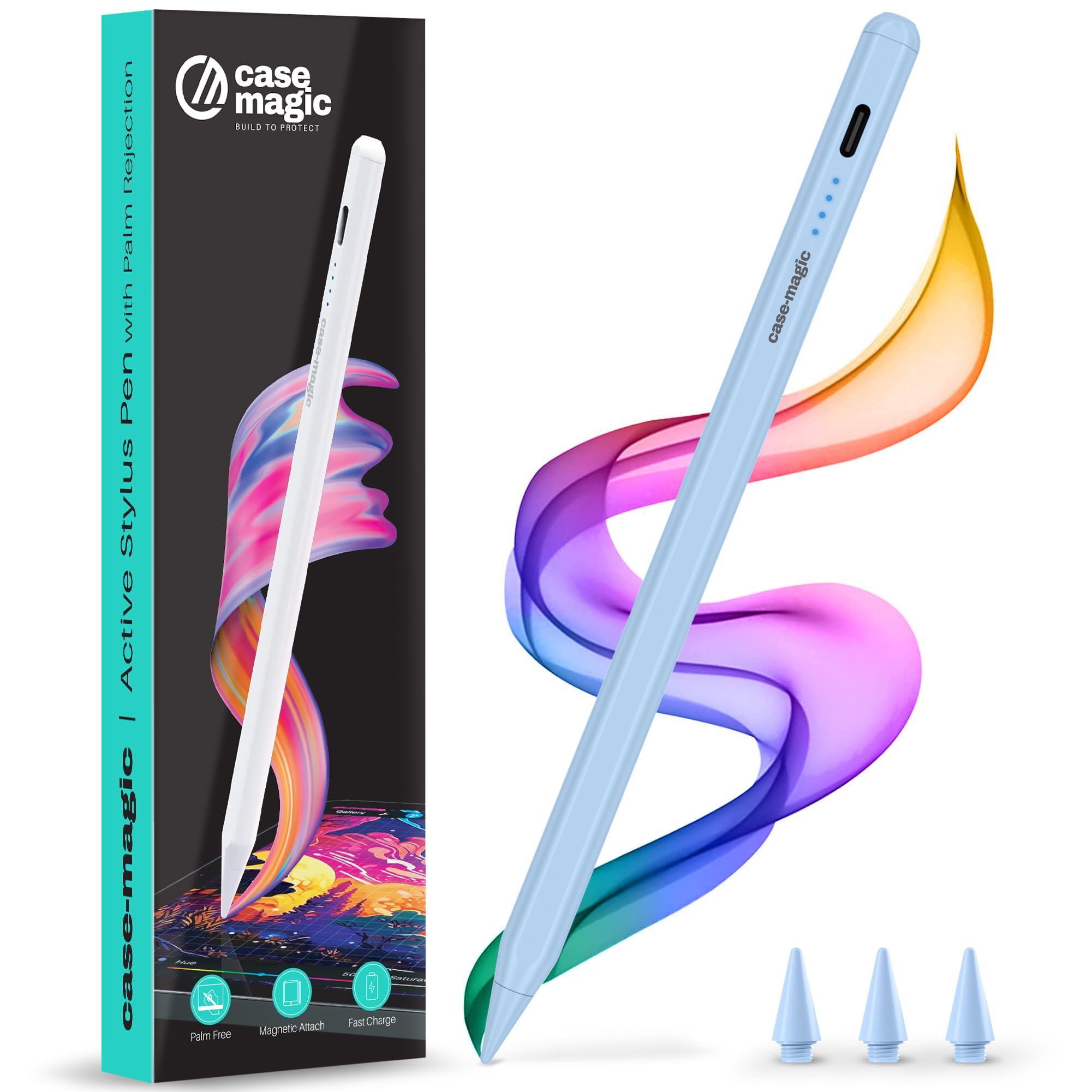 iPad Pencil Active Stylus Pen, Palm Rejection, Tilt Sensor, High Precision| for iPad 2018-2025 iPad(10/9/8/7/6) Air 13/11"(M3/M2/5/3) Pro 11"(1/2/3/4) Pro 12.9"(3/4/5/6/M4) Mini(6/5) (BLUE)-image-12