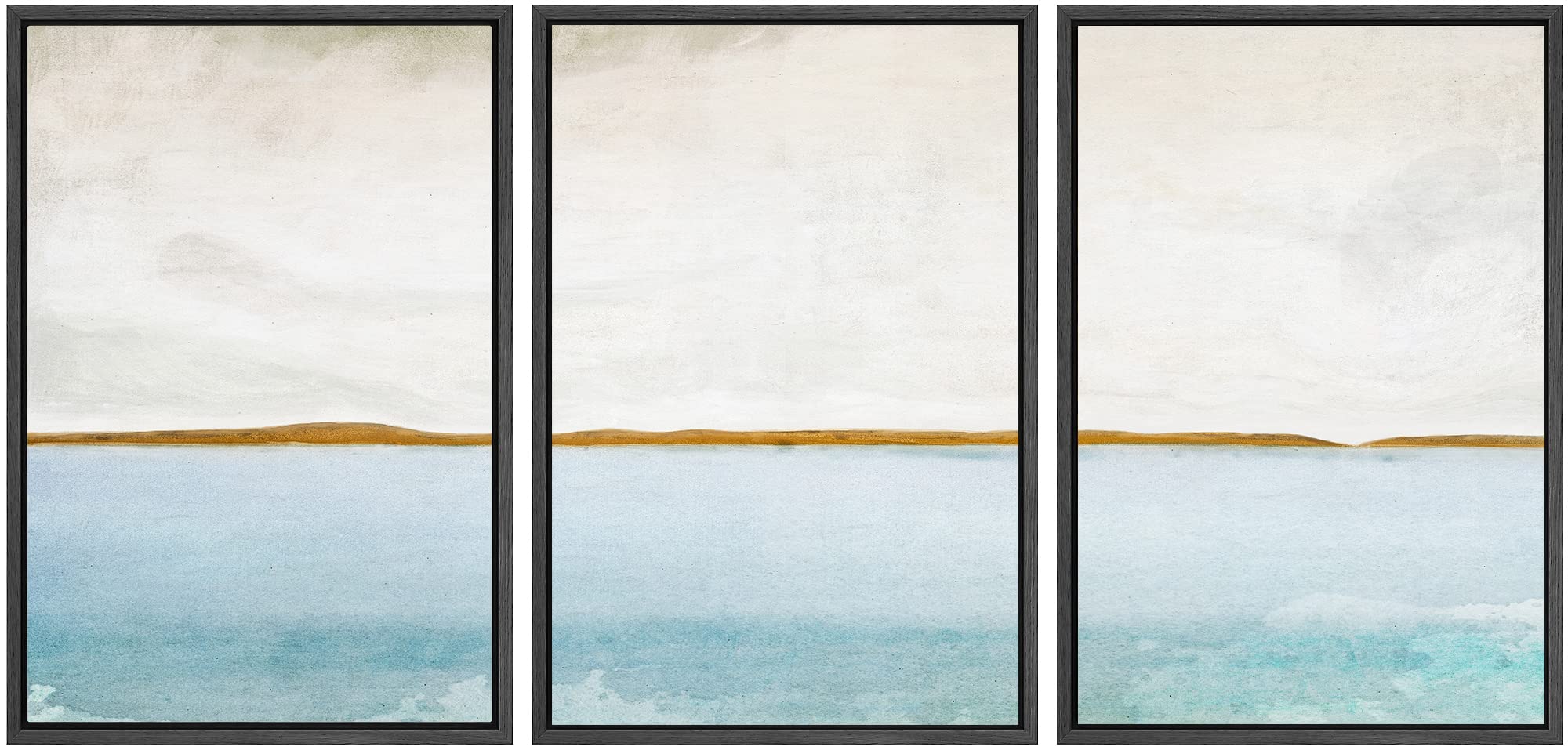 SIGNWIN Framed Canvas Print Wall Art Set Coastal Serenity Abstract Seaside Illustrations Modern Art Decorative Rustic Calm/Zen for Living Room, Bedroom, Office - 24"x36"x3 Natural — view 15