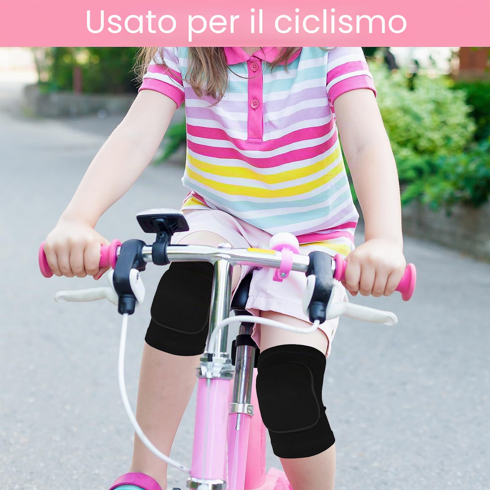 Ginocchiere per bambini, ginocchiere per danza per bambini, spugna addensata per ginocchiere da pallavolo, ginocchiera sportiva antiscivolo per giovani ragazze, ginocchiere elastiche e morbide per