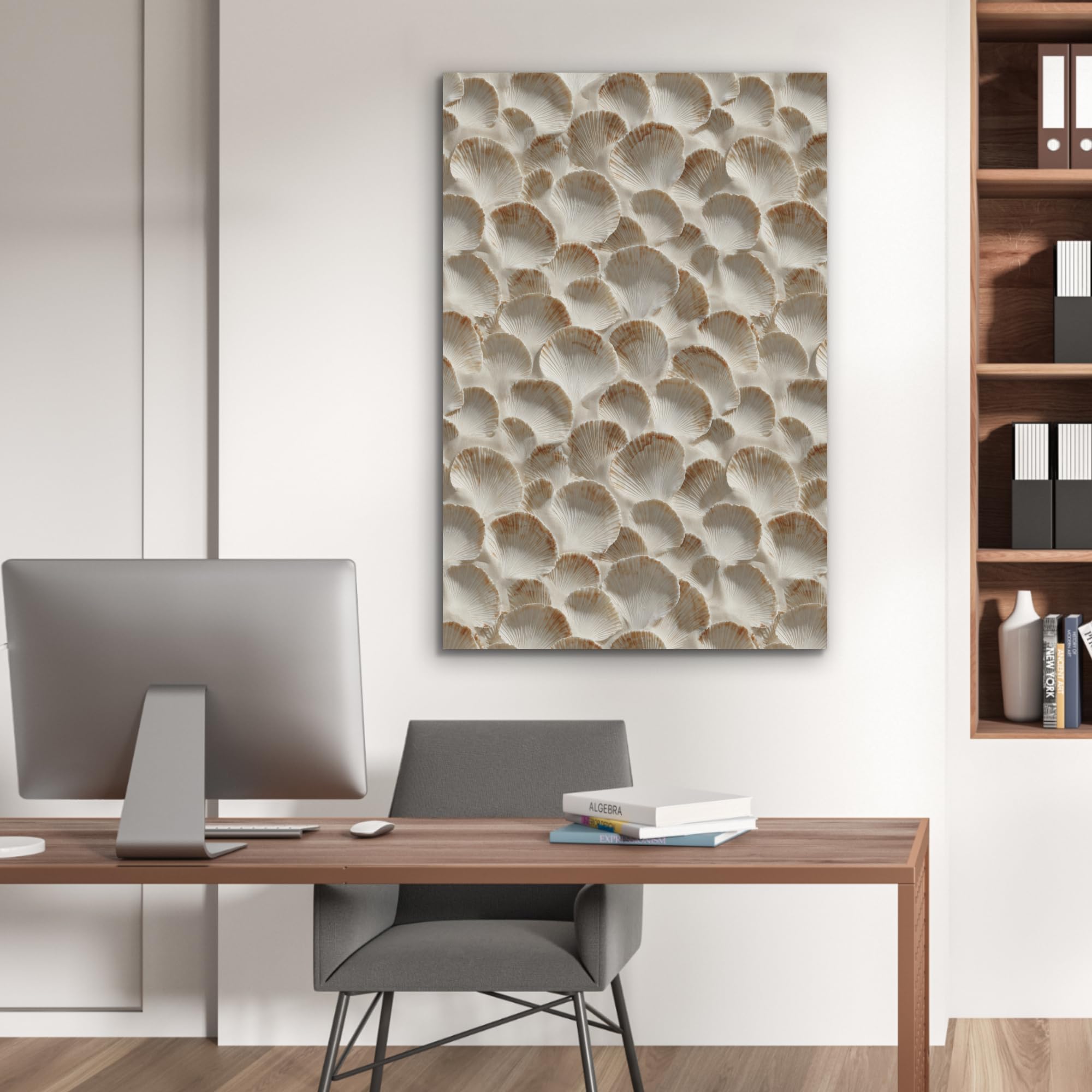MuchoWow© "MuchoWow© Pannelli Fonoassorbenti Parete Acustici Insonorizzanti | 70x100 cm - Pannello Fonoassorbente Design Isolante Acustico Fonoisolanti Insonorizzazione Stanza Conchiglie - Forma a