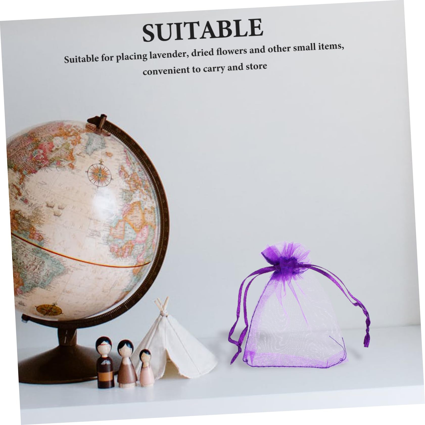 Ciieeo 500 STK Tasche mit Kordelzug Leere Duftbeutel Lila Beutelbeutel Duftsäckchen Lavendelbeutel für Trockenblumen dekoratives Lavendelsäckchen Beutel Leere Beutel Spinnen Violett