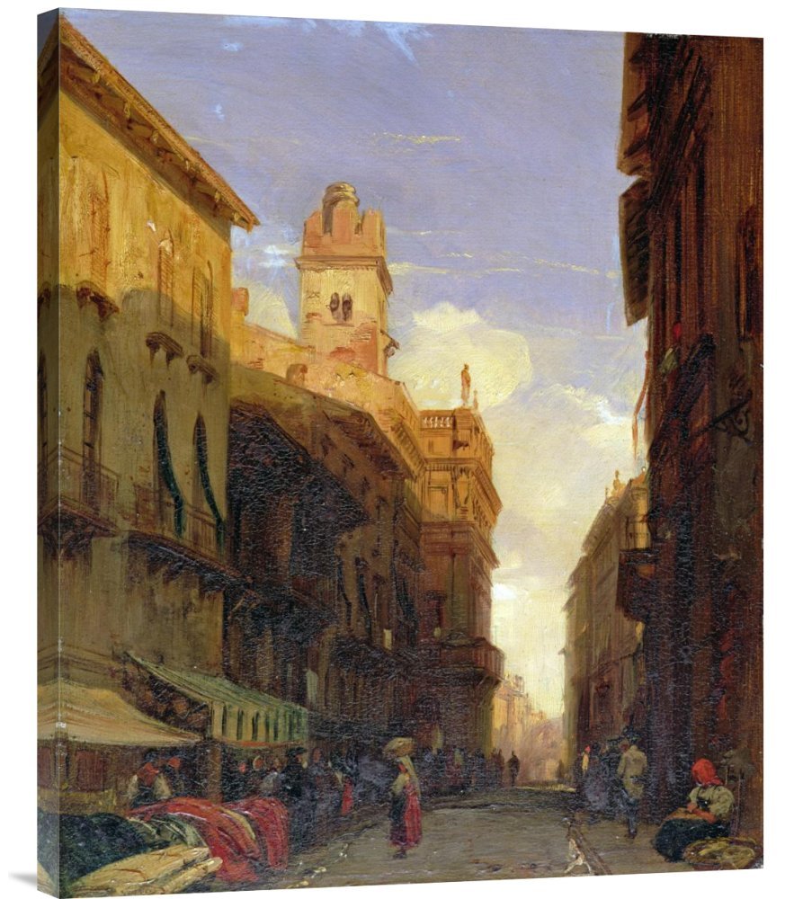 Global Gallery Budget GCS-264608-30-142 Richard Parkes Bonington A View of Prince Maffei'S Palace Verona Gallery Wrap Giclee on Canvas Print Wall Art