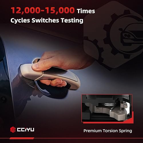 Miniatura 6 de cciyu Manija interior de puerta trasera Conductor izquierdo y pasajero derecha para 2000-2006 para Toyota Tundra - gris 69208-0C010-B1,