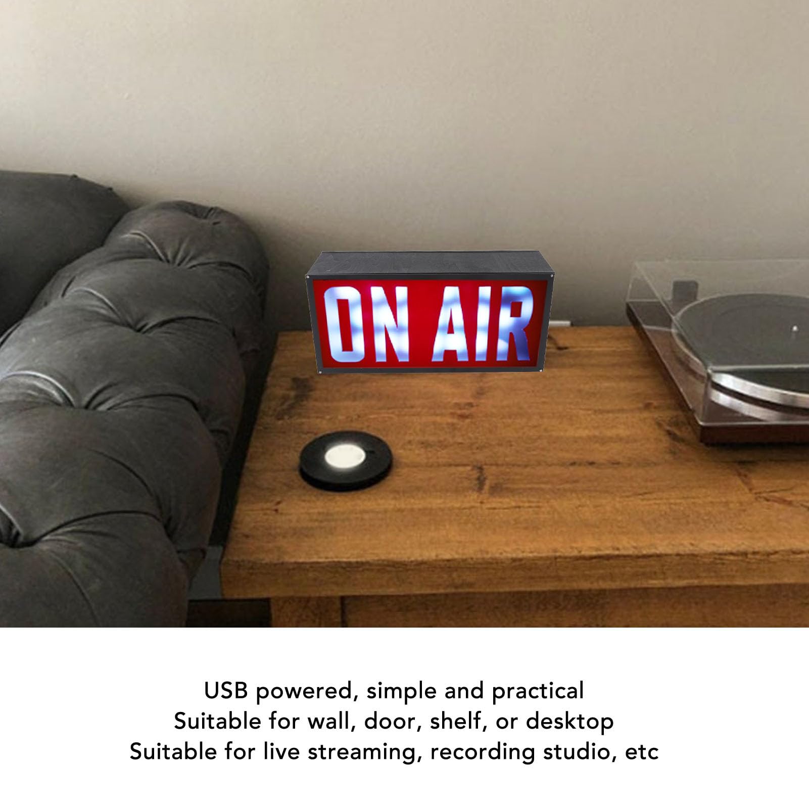 Generic On Air LED-Schild mit Klassischem Design, Stromversorgung über USB für Live-Streaming Im Studio, Kompakt, 30 X 14 X 9 Cm