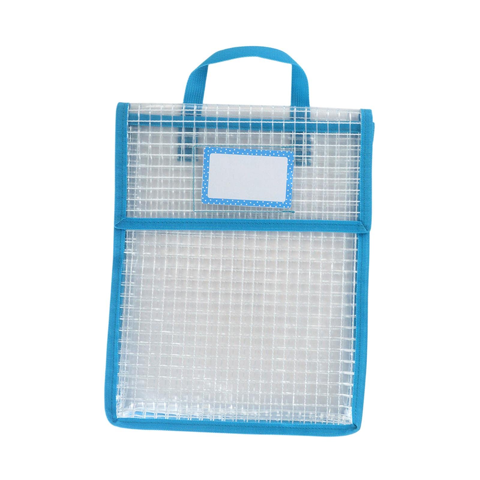 Borse per cartelle con Cerniera, Confezione da 2 Borse Porta Libri con Manico Blu(5 Set of(Blue))