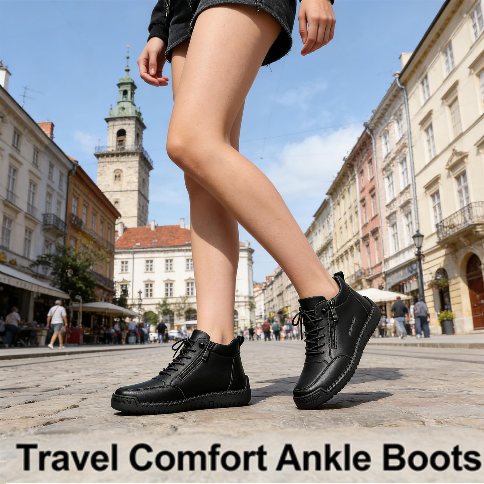 Handgefertigte orthopädische Bequeme Lederschuhe Montela Schuhe Damen Herren, Leder-Turnschuhe mit seitlichem Reißverschluss, Flache Outdoor-Schuhe, Freizeitschuhe zum Fahren und Gehen