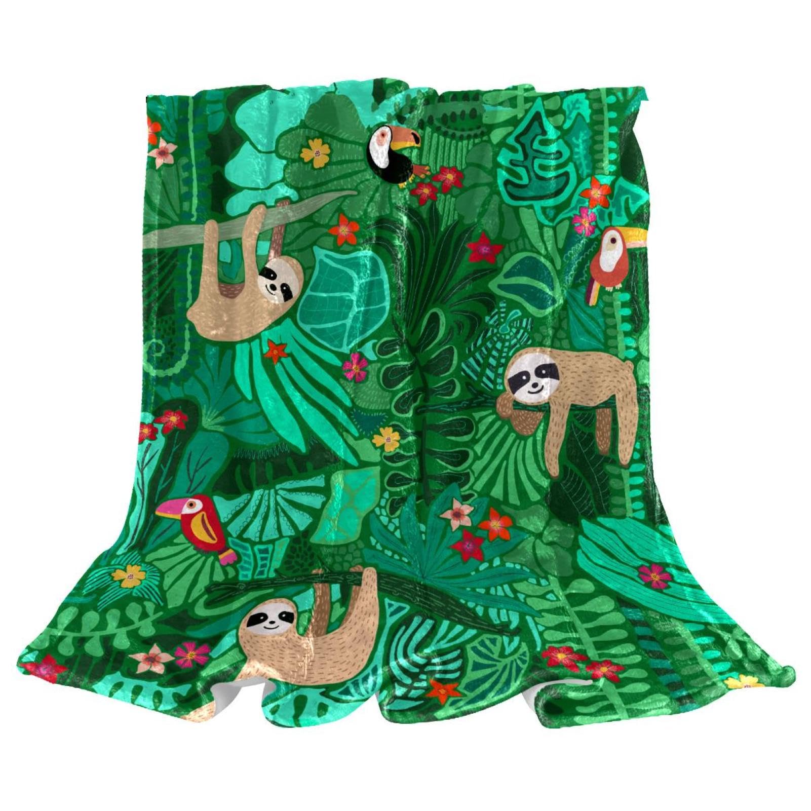 Couverture polaire oiseau paresseux idéale pour vos soirées cocooning au salon