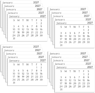 MotiMind 20 Pack 2027 Mini Calendar 3 x 2 Inch Small Tear off Calendar