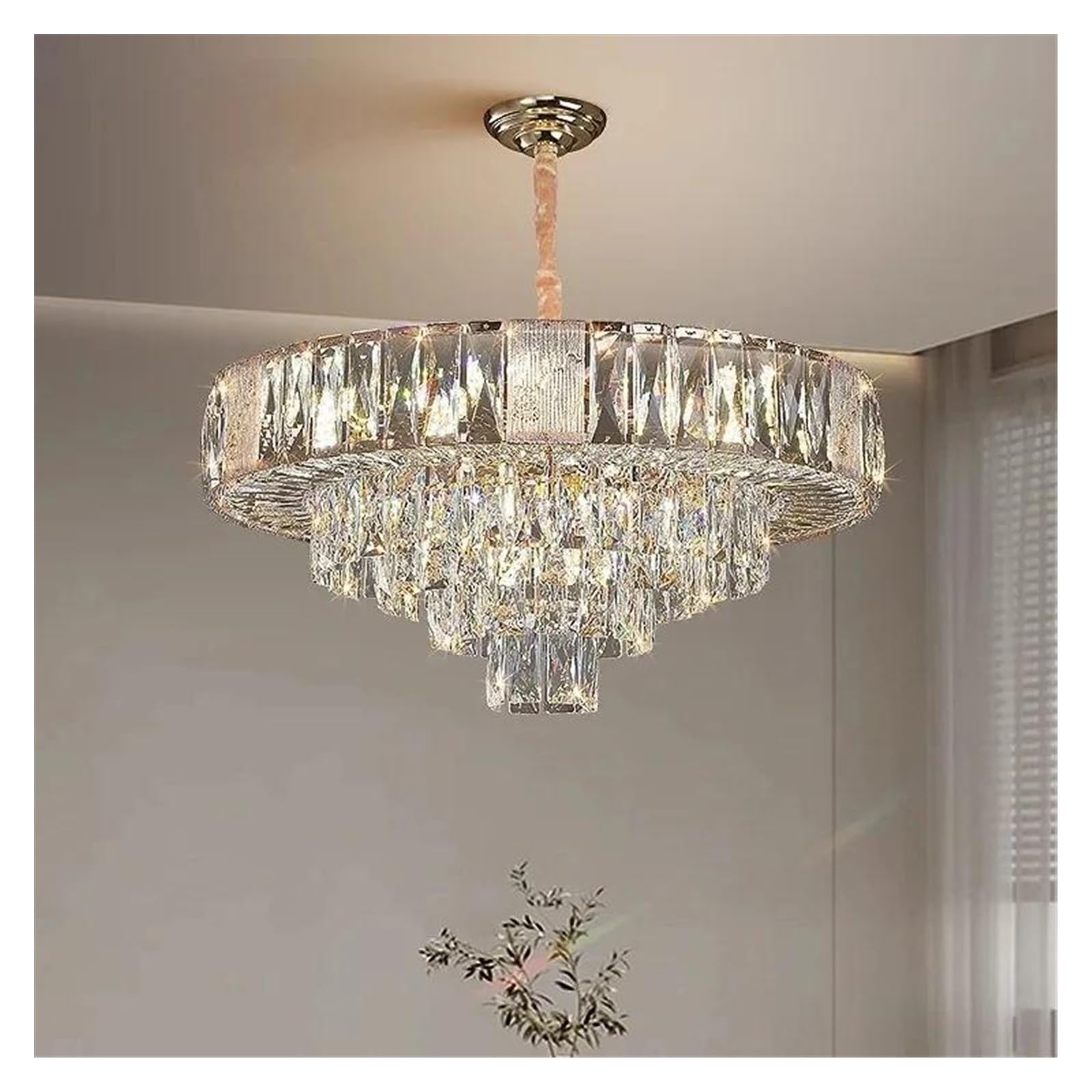 THKSGIV Modern Chandeliers Nordic Luxury Crystal Chandelier Home Decoration Lustre for Living Room Dining RoomBedroom Long Hanging Ceiling Pendant Lamps(Changeable,Dia60cm)