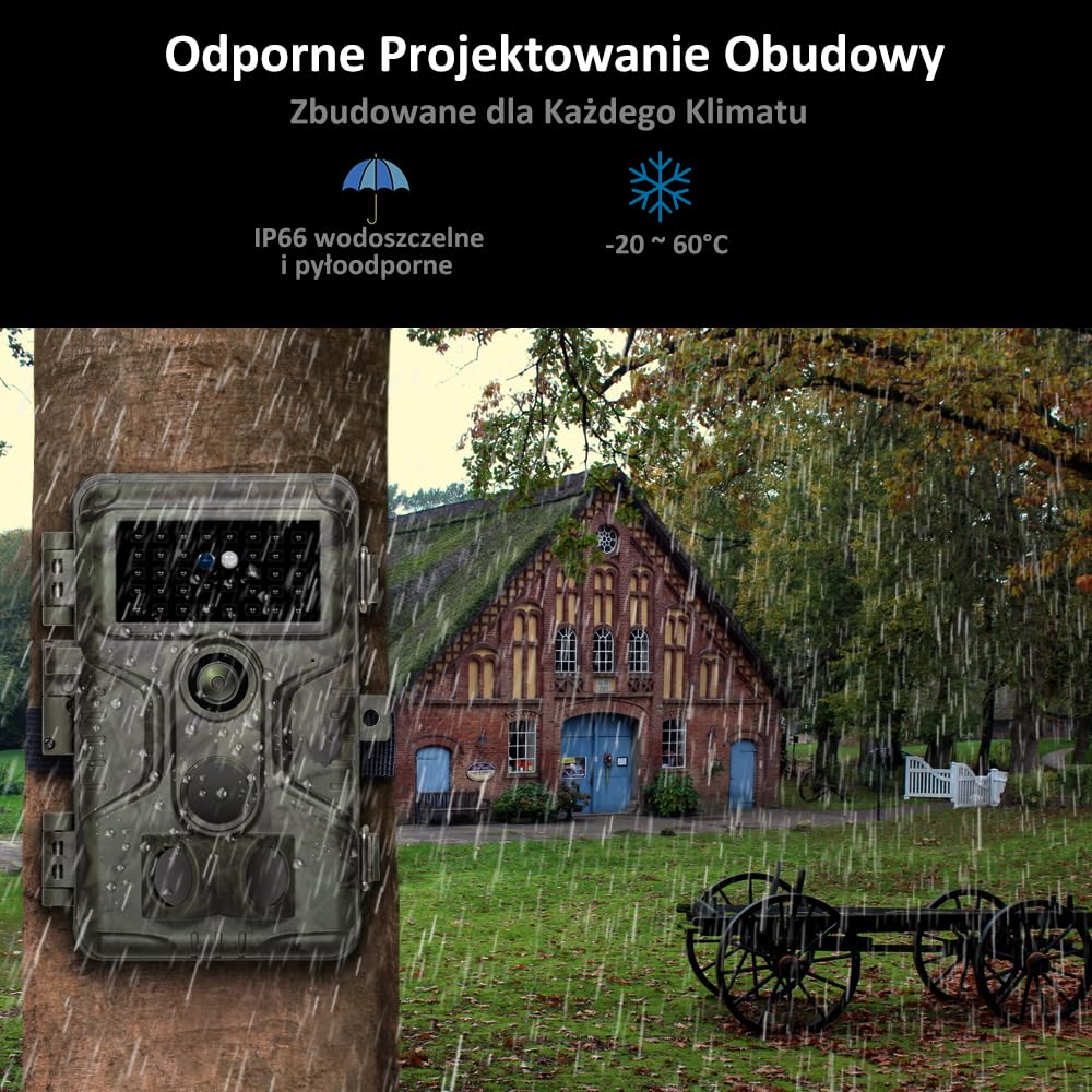 GardePro A3S kamera leśna z kartą SD o pojemności 64GB, kamera do obserwacji dzikich zwierząt 64MP 1296P H.264 z jasnym zakresem 30m bez podświetlenia na podczerwień, 0,1s szybki spust z widocznością