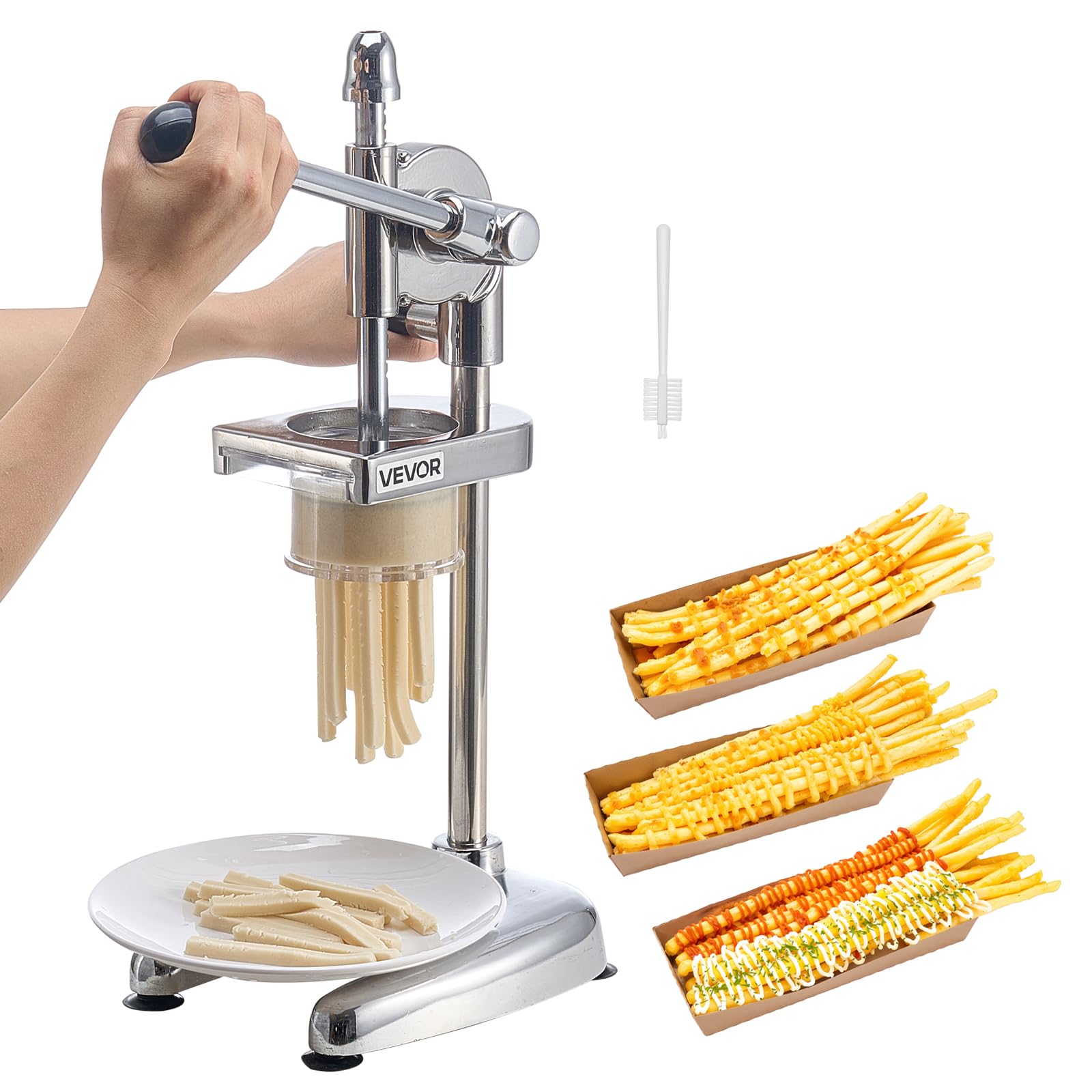 VEVOR Super long French Fry Squeezer, Commercial Fried Potato Strips Maker, Extra Long Japanese Style French Fries Maker with Pull-out Extruder, Manual Mashed Potato Extruder for Food Truck, Kitchen