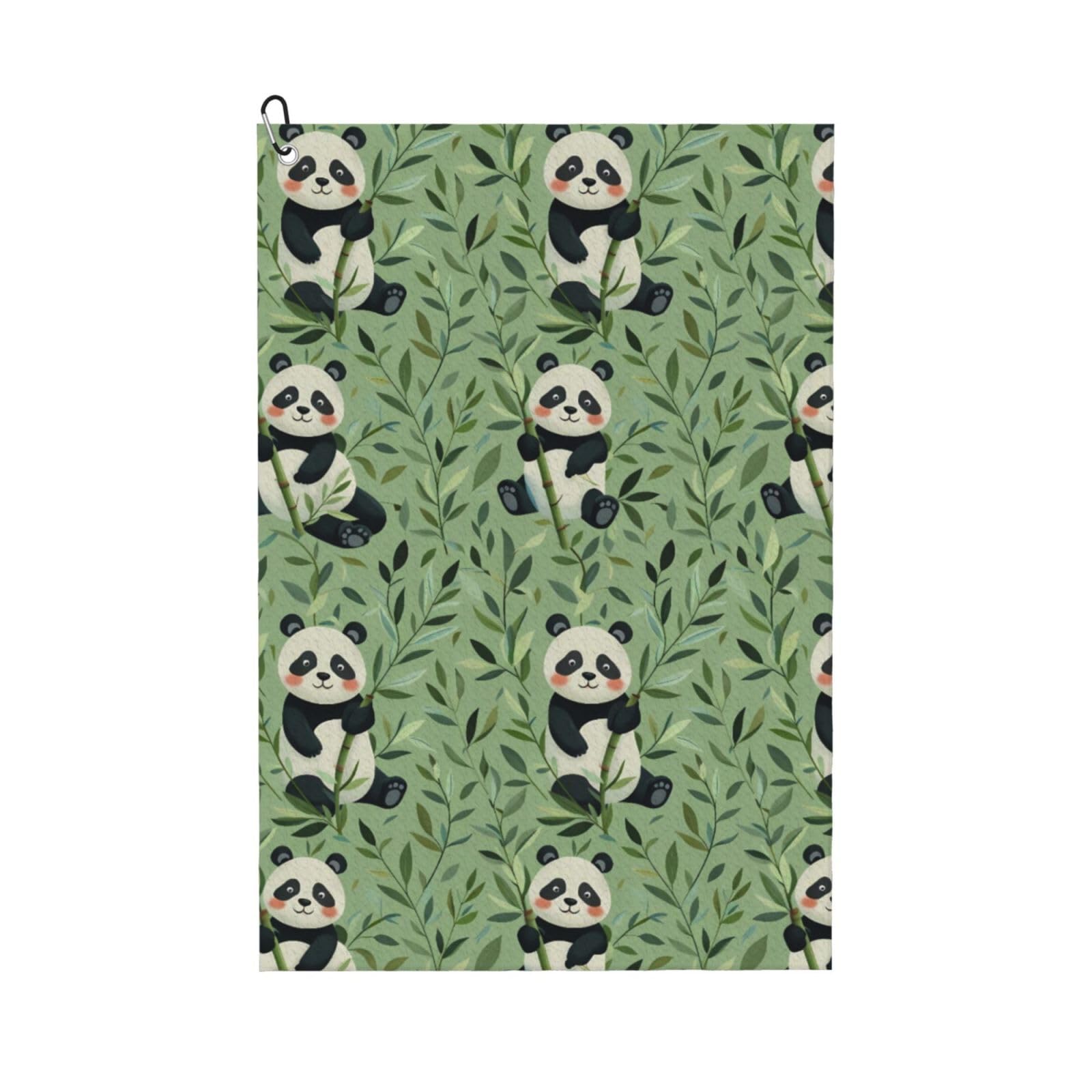 Oudrspo Cute Cartoon Panda & Bamboo Multi-Functional Golf Towel | Absorbent Quick Drying 16x24in