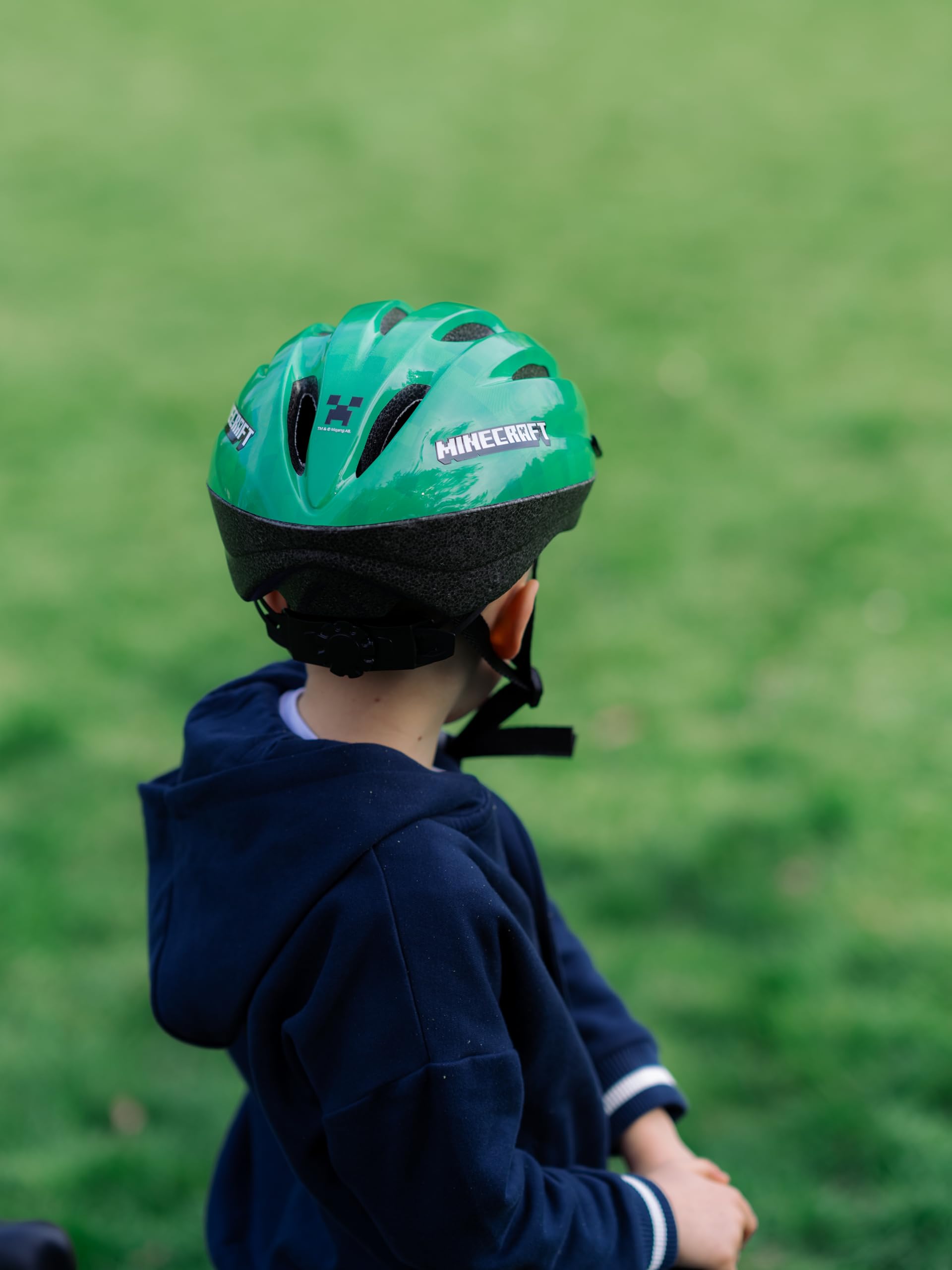 Minecraft Casque de vélo pour Enfants - Design Officiel Creeper - Casque de sécurité réglable pour garçons et Filles à partir de 3 Ans - Protection légère pour Tour de tête de 50 à 54 cm Huffy