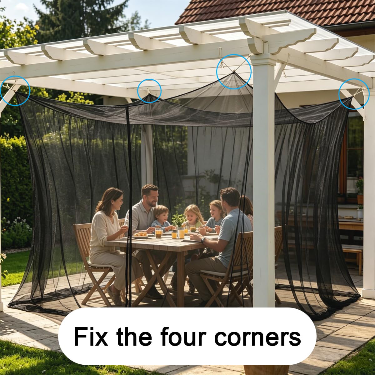 Tenda Zanzariera XXL per Esterni 300x500x250 cm, Zanzariera Letto Matrimoniale Quadrata, Rete Antinsetti 220 Mesh