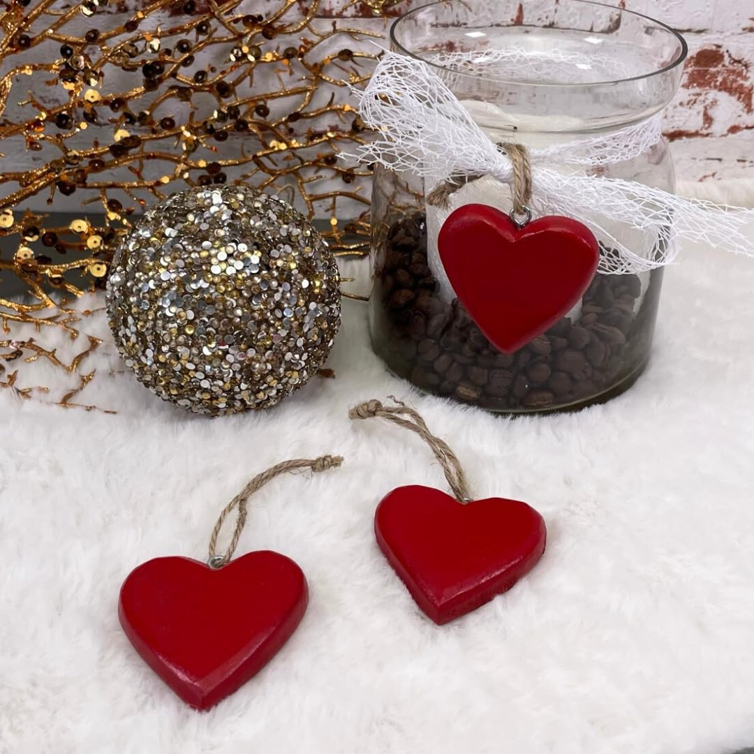 50 Cuori Di Legno Colorati Con Spago - 4cm Per Decorazioni Fai Da Te - Foto 6