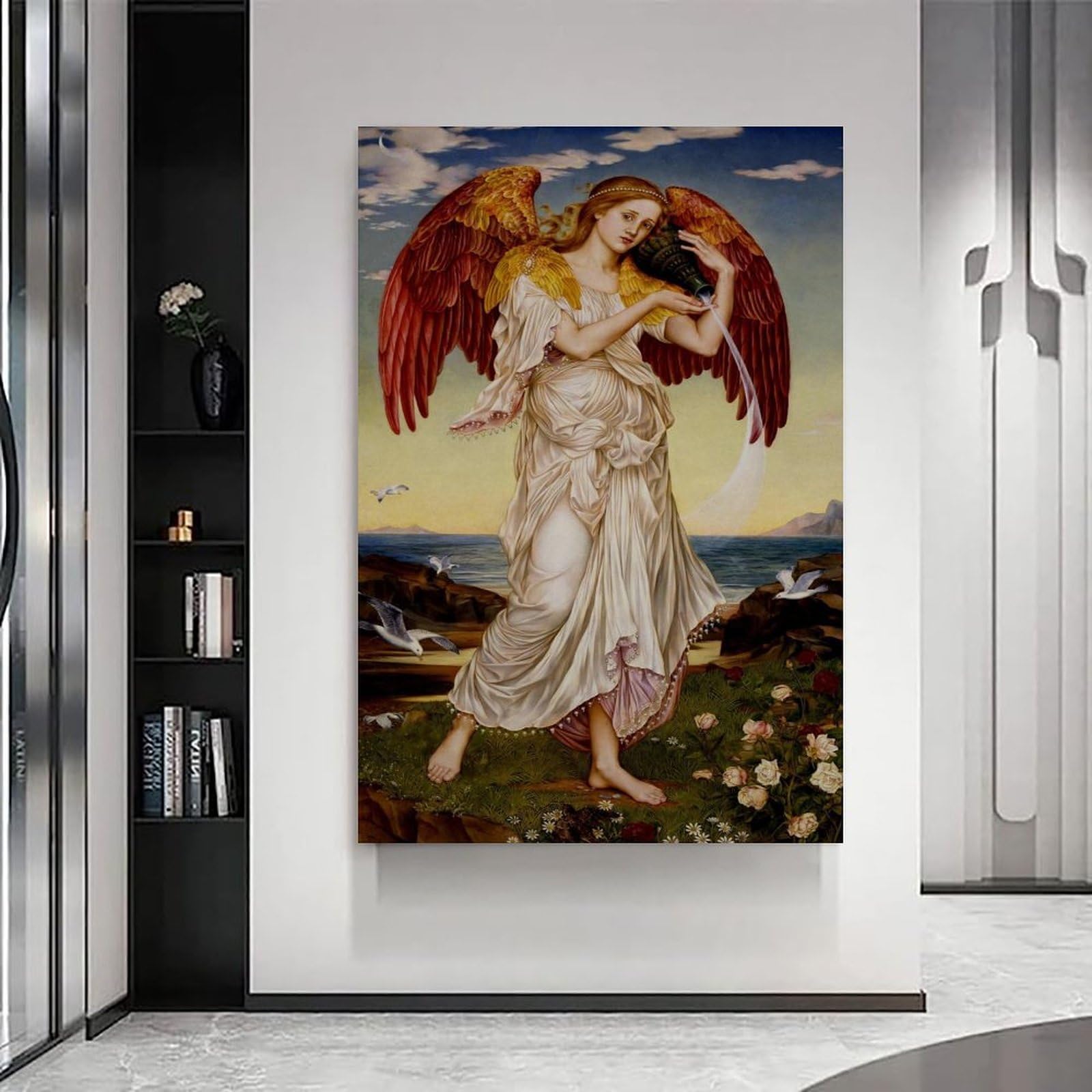 Angel Painting by Evelyn De Morgan Póster Moderno Cuadro Decorativo Cuadro Lienzo Cuadro Cuadro Cuadro para Salón Dormitorio Moderno Mural para Habitación Familiar, Impresiones de 24 x 36 Pulgadas (60