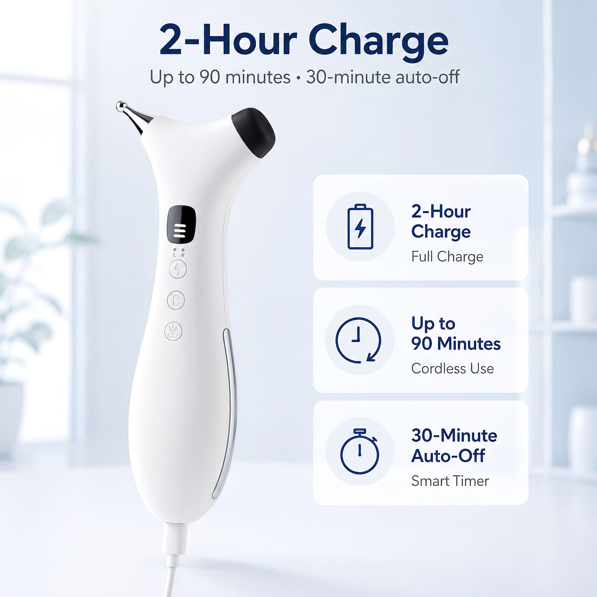 TMJ Jaw Massager Pen 3-in-1 Bian Stone Dual Head Heat Vibration Tool