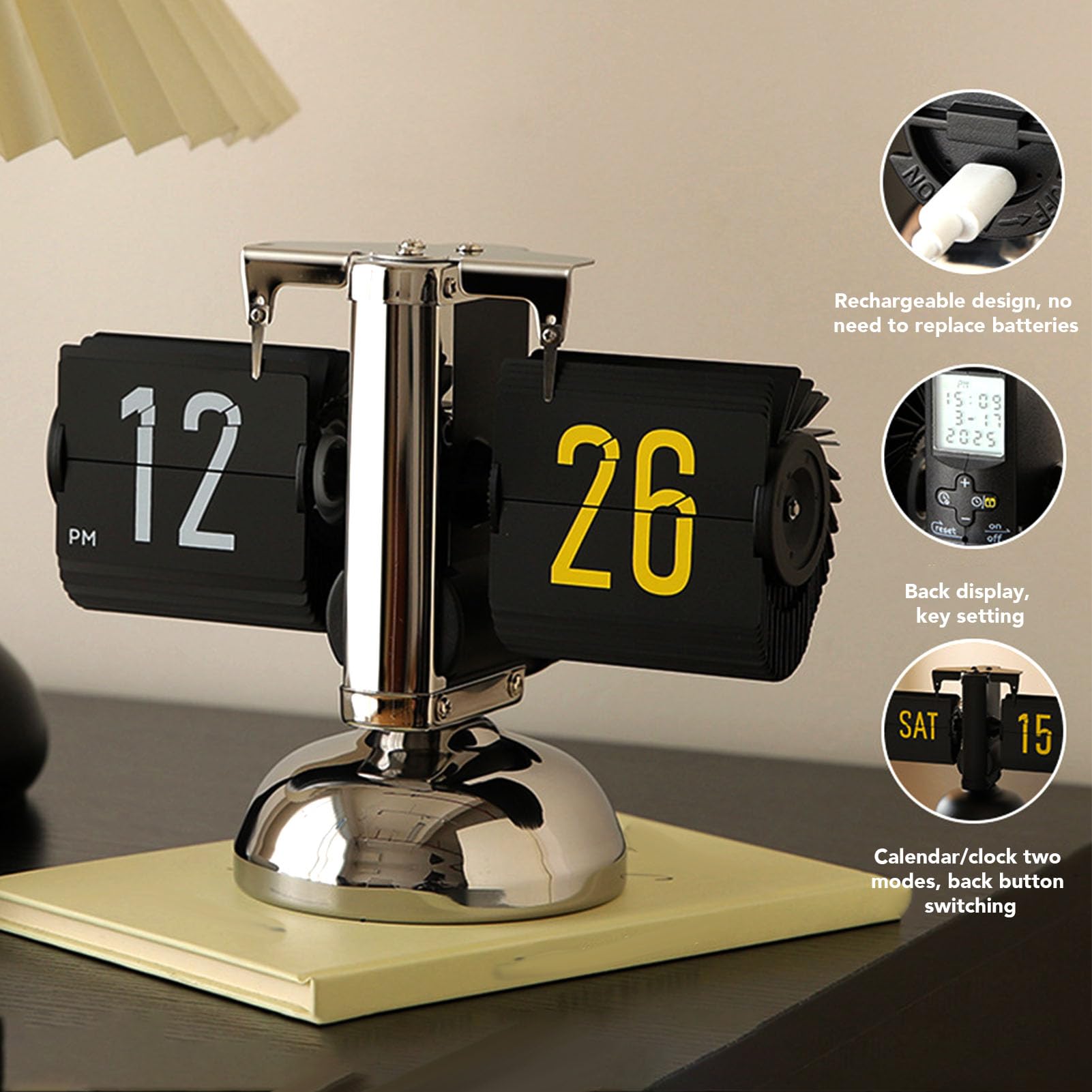 Orologio Digitale Ribaltabile con Calendario retrò Meccanico