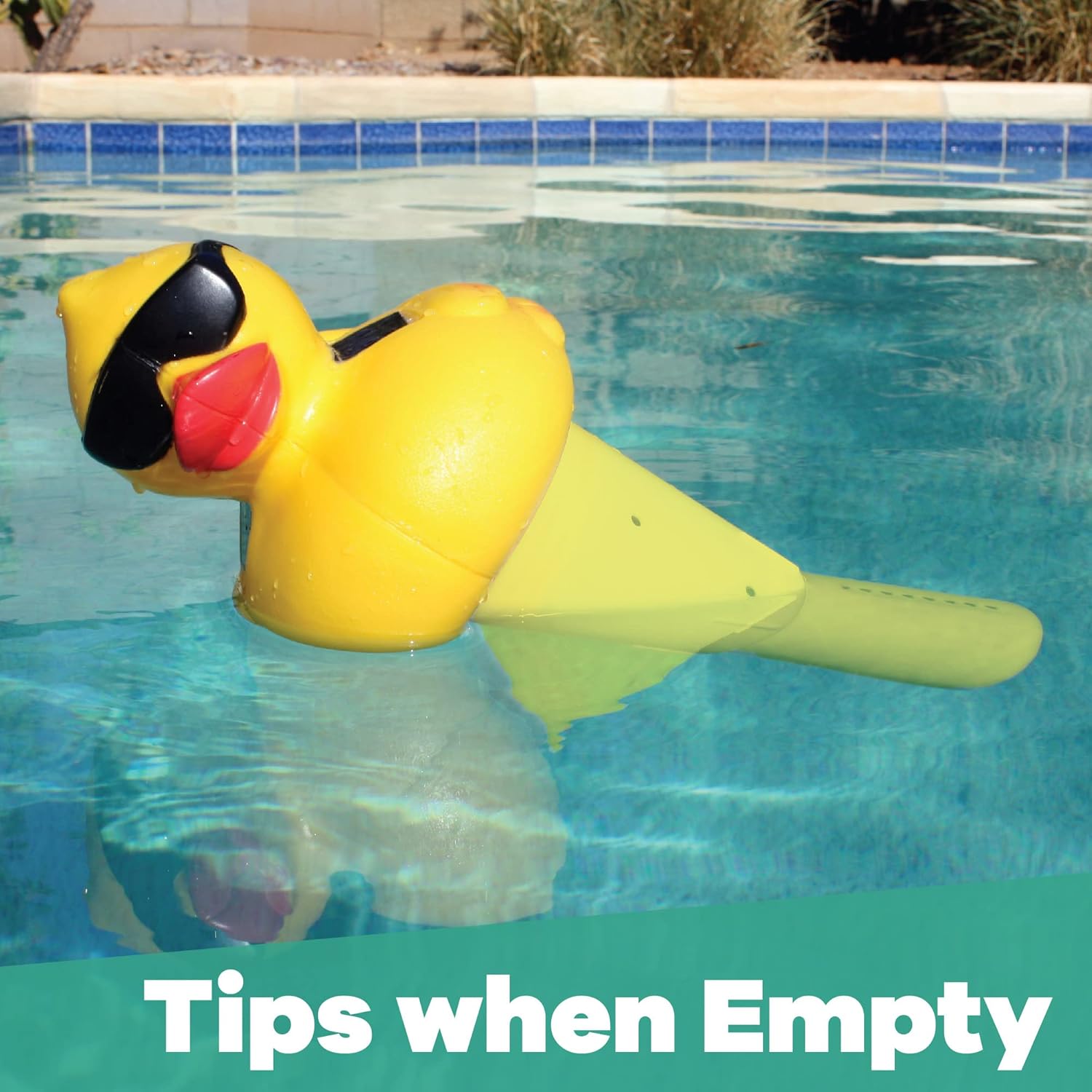 Game Solar Light-Up Floating Pool Chlorine Dispenser – Derby Duck Design, Adjustable Control Ring, Holds Up to 5 x 3” Chlorine Tablets, for Above-Ground & In-Ground Pools