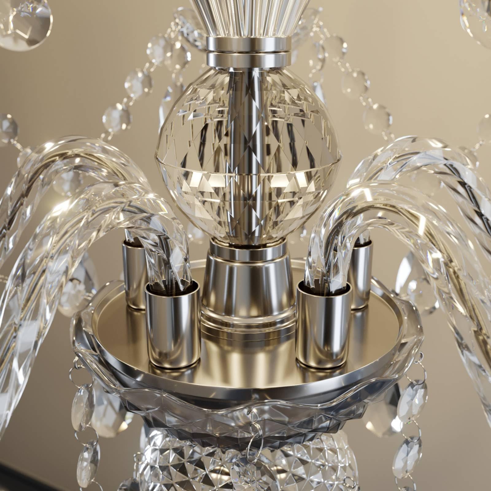 Lindby Kronleuchter Merida (Retro, Vintage Antik) in Transparent (5 flammig E14) - Pendelleuchte Hängelampe Lüster Lampe Deckenleuchte Deckenlampe Wohnzimmerleuchte