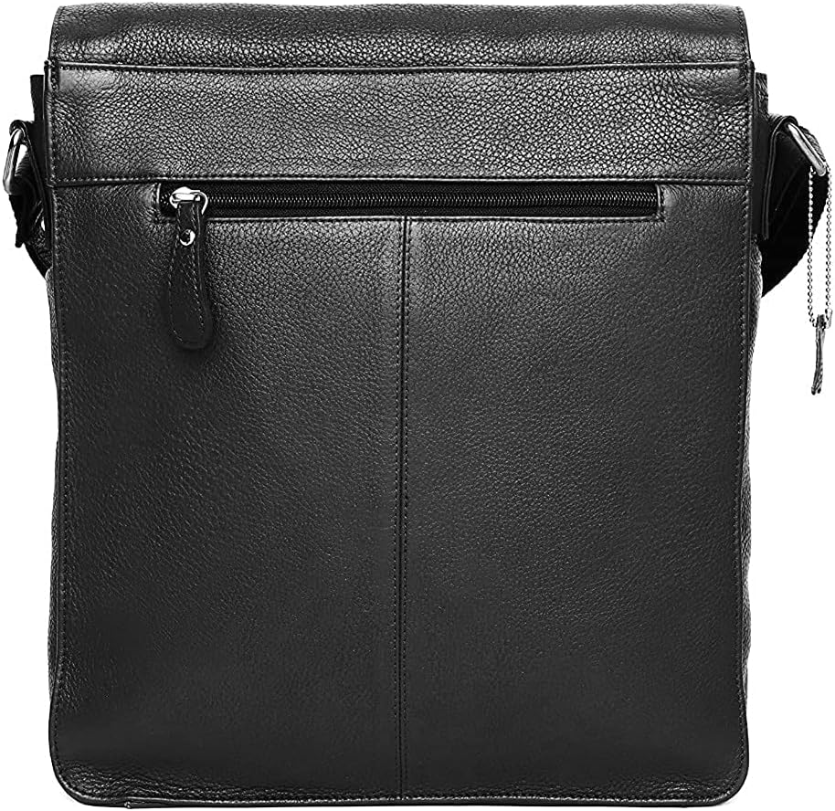 WildHorn Leather Sling Messenger Bag For Men, Black, M