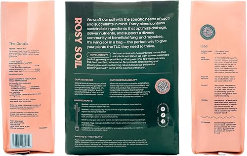 Miniatura 2 de Rosy Soil Mezcla de tierra para macetas de cactus y suculentas para plantas de interior, tierra para macetas de drenaje rápido para suculentas, aloe