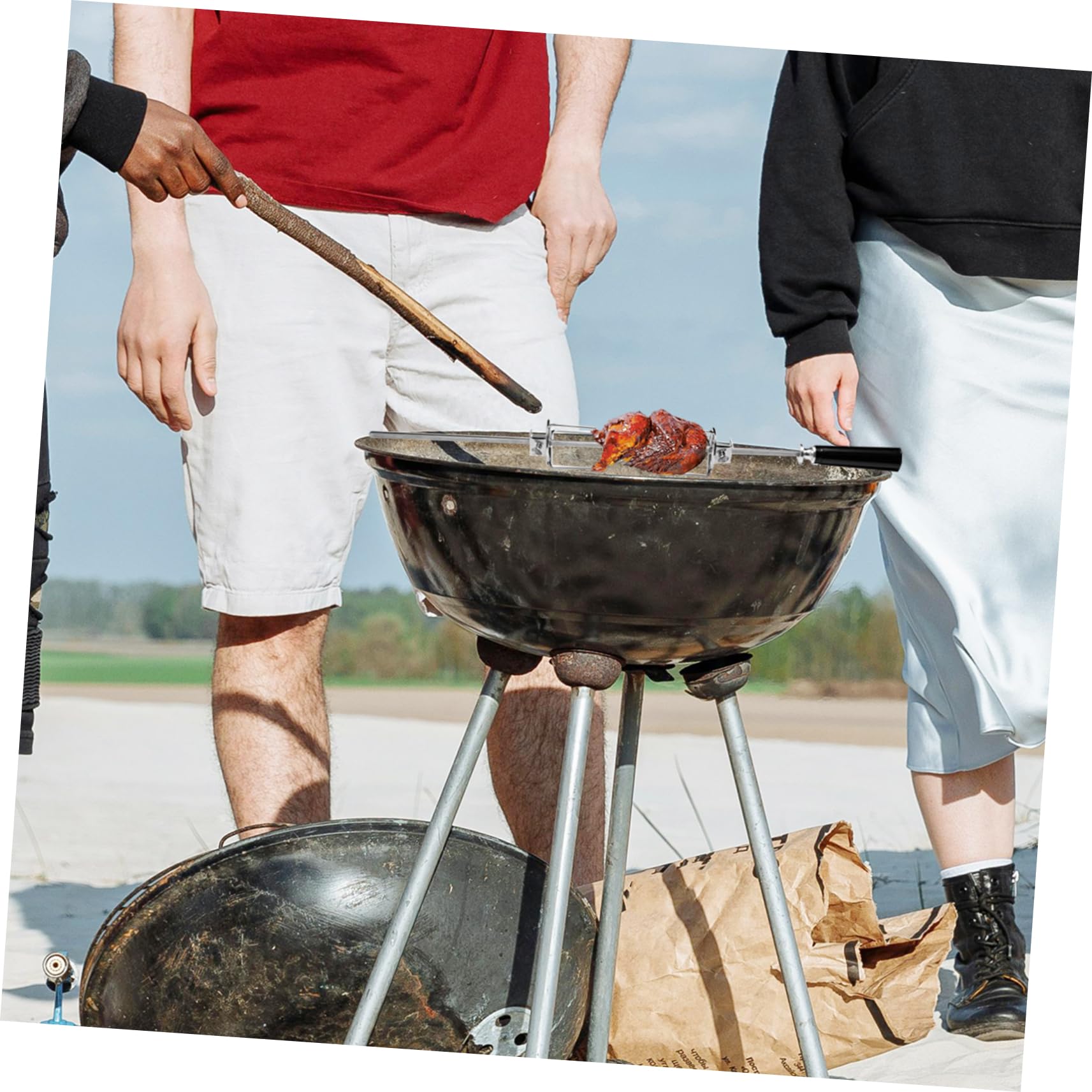 HANABASS 10pezzi Forchette Rotanti Inossidabile Per Accessori Per Bbq e Friggitrice Ad Per Arrosto e Forchette Per Grigliate All