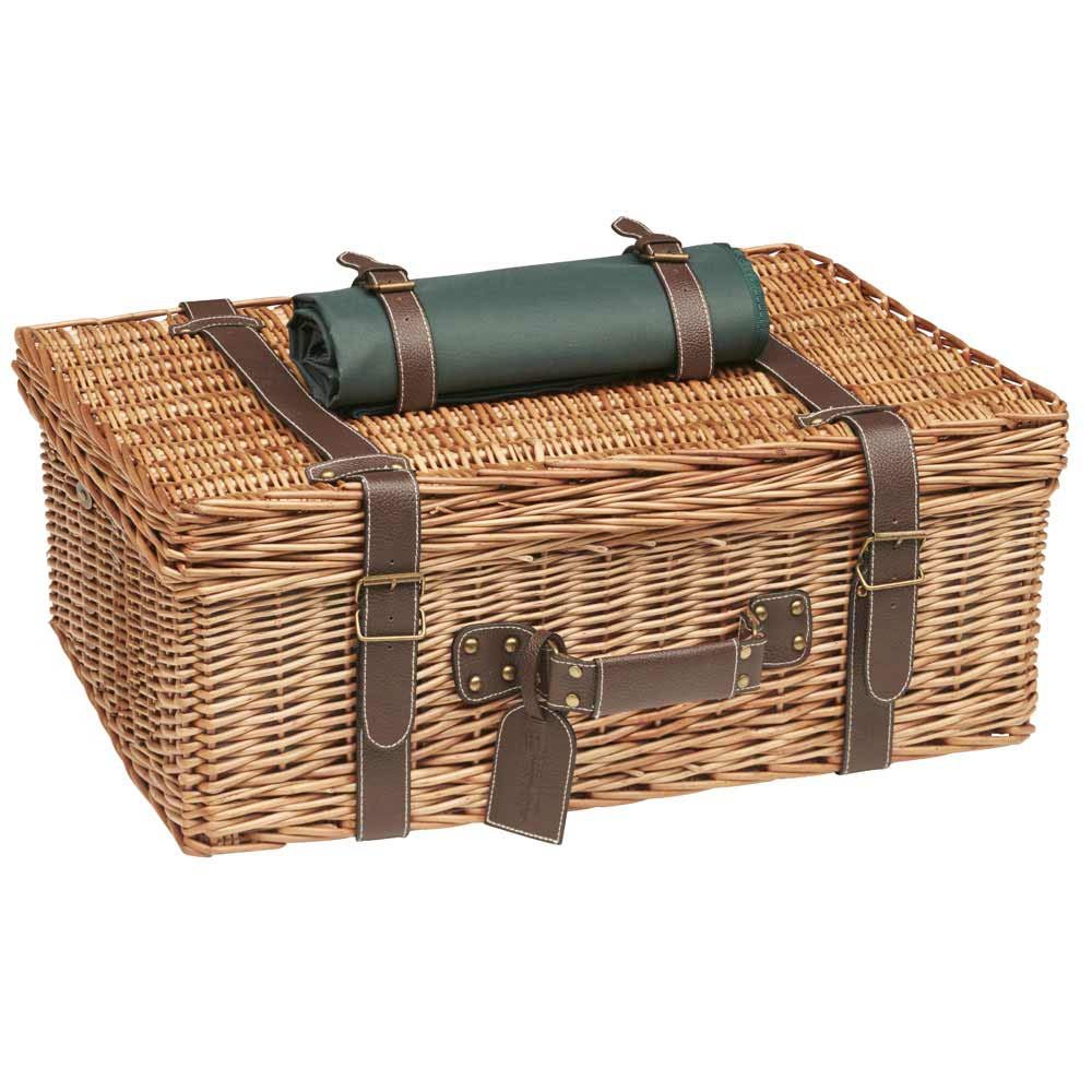 Baule Da Picnic In Pelle Per 6 Persone - Set Completo Con Porcellana - Foto 4