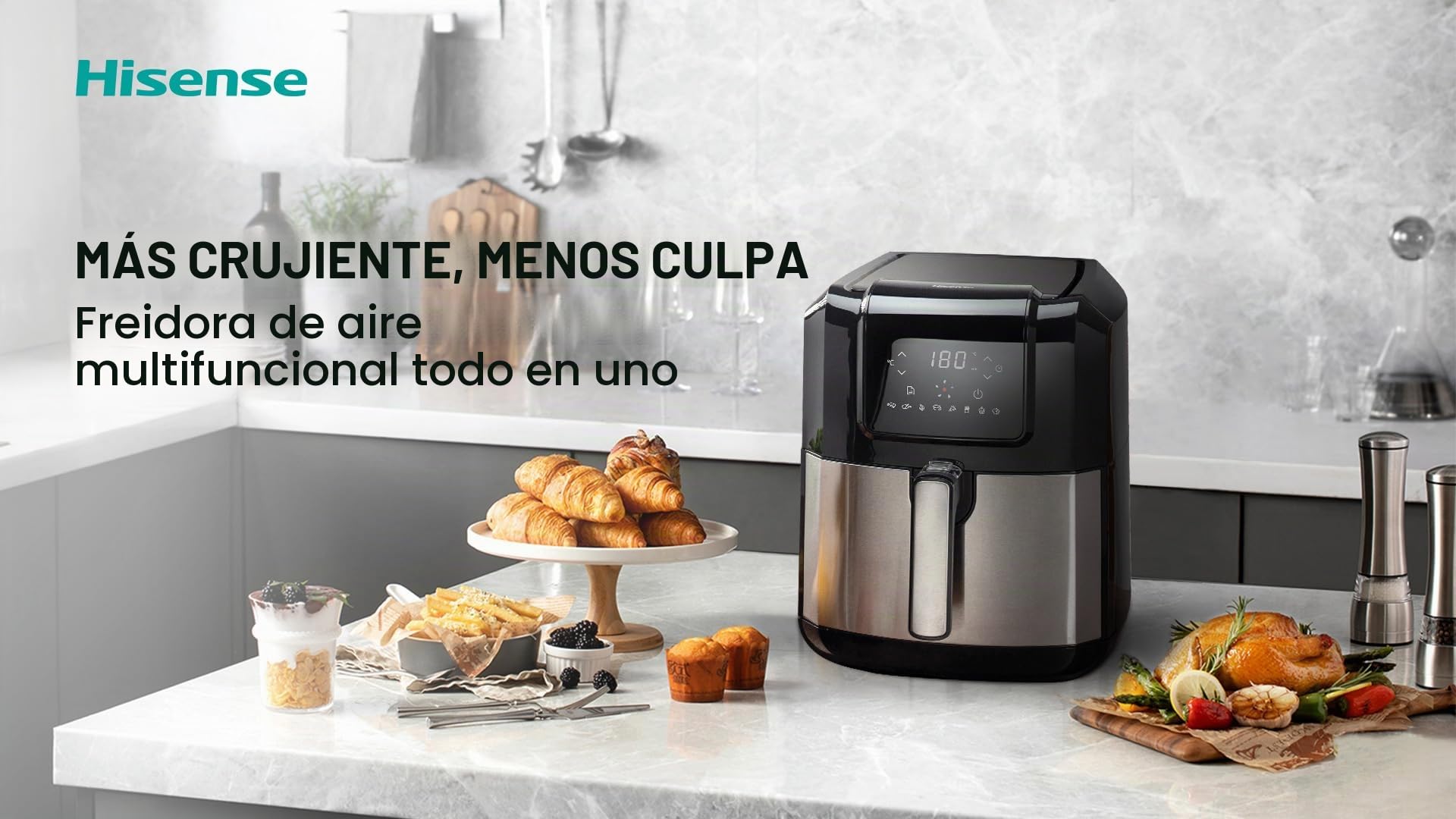 Freidora sin Aceite Hisense H06AFBS1S3 Negro 1700 W 5 L