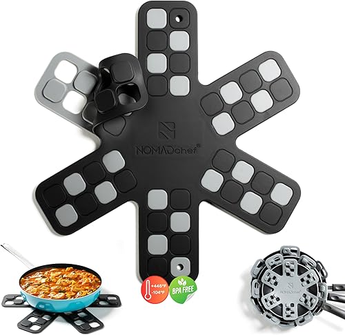 NOMADCHEF Protectores de silicona de doble uso para apilar y salvamanteles para platos calientes, alfombrilla de salvamanteles de silicona, perfecto