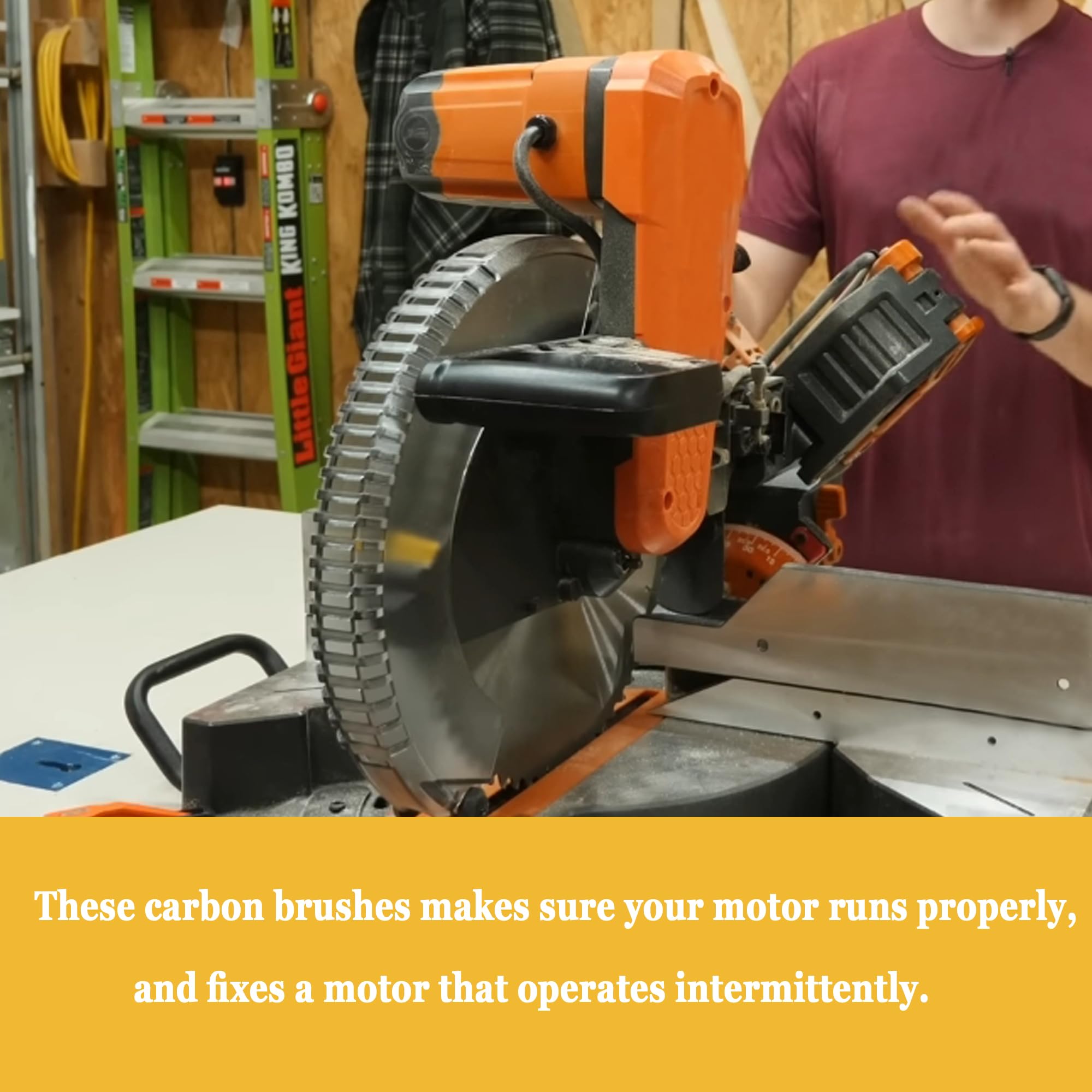 Escobillas Japonesas De Carbono Para Sierra De Inglete Ryobi TS1354DXL TS1342L TS1342 RY-089100207107 089100207107