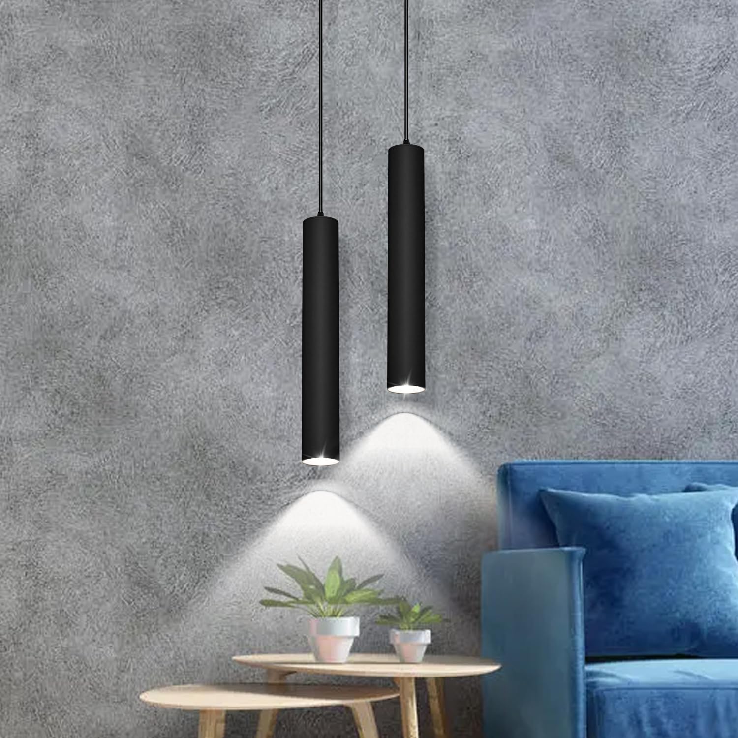 Harold Electricals Metal 12 Watt Black Hanging Surface Cob Pendant Light for Kitchen Island, Dinning Table - Inbuilt Led (Cool White Light) Pack of 2 (B09JK11CD4) Amazon Price History, Amazon Price Tracker
