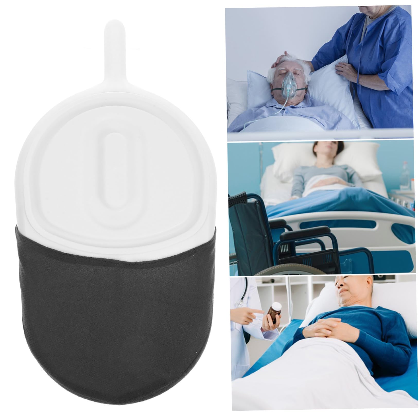 FRCOLOR Padella per Anziani e Disabili Portatile in Pp e Tessuto, Facile da Riporre per L'uso Domestico in Viaggio, Vaso Sanitario Comodo per Pazienti Allettati