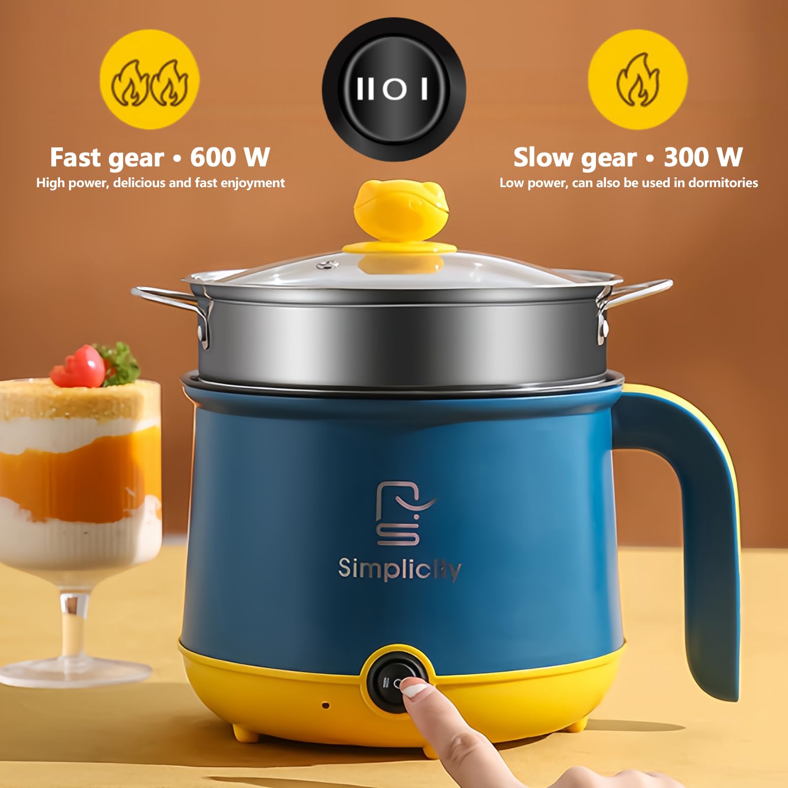 Cuiseur à vapeur électrique 1,8 L antiadhésif pour maison