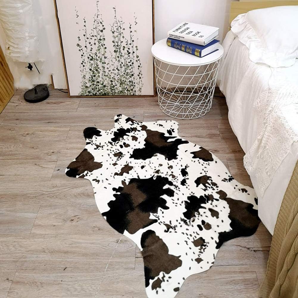 Cow Print Rug, Faux Cowhide Area Rug Carpet Great for Decorating Fun Kids Room Bedroom