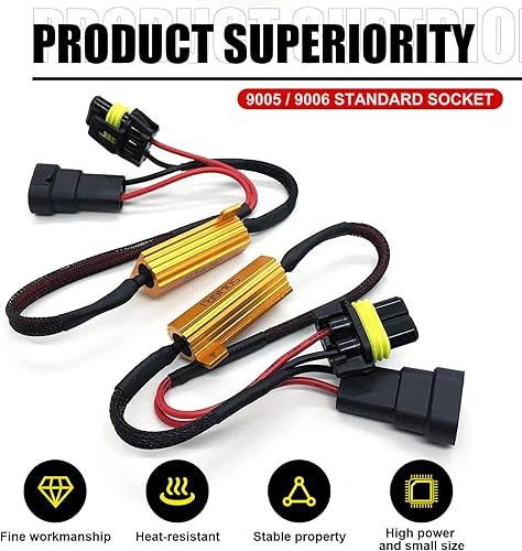 Miniatura 4 de 2 unidades 90059006 de bombillas LED para automóvil, carcasa de aleación de ultra alta frecuencia de alta potencia, resistencia de luz antiniebla,