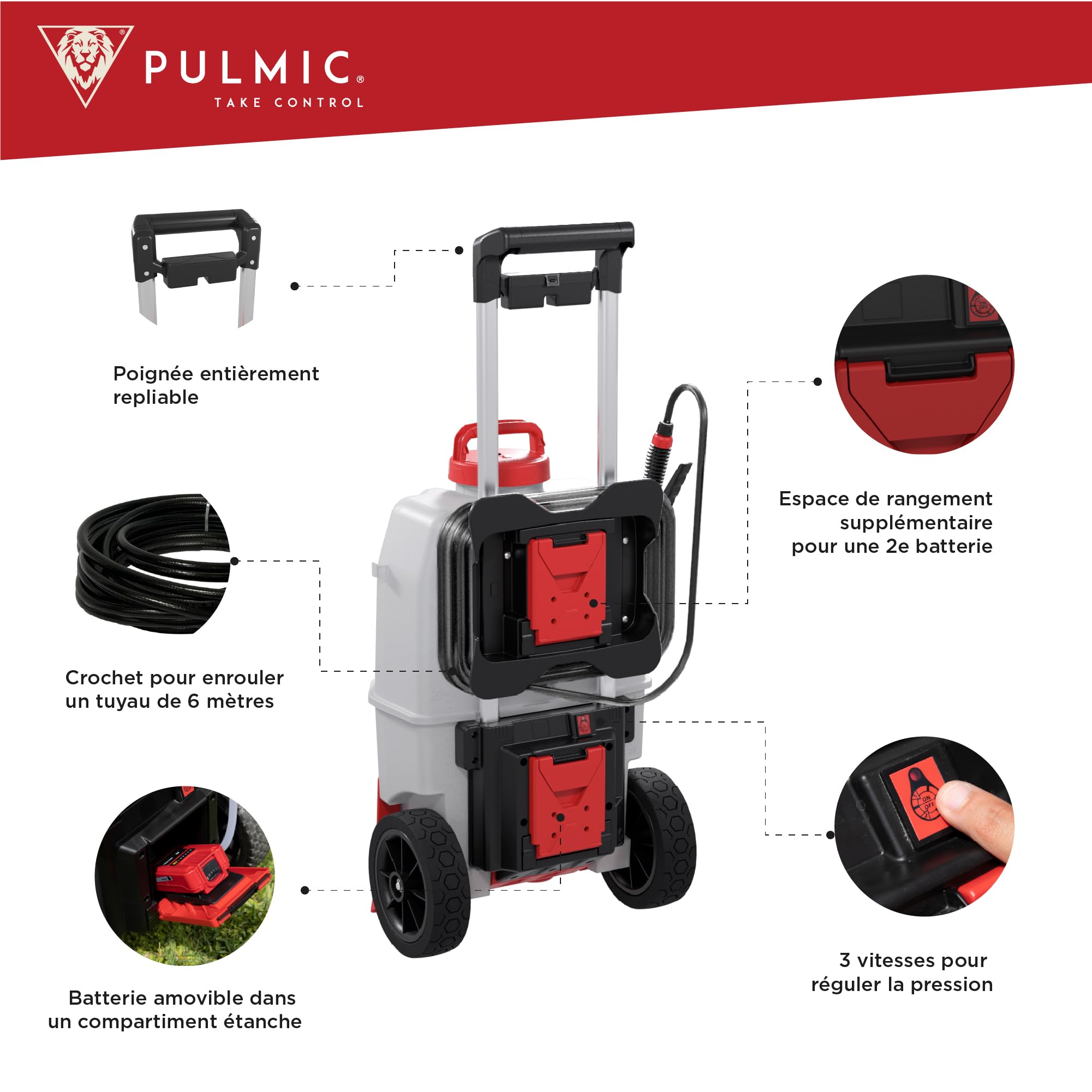 PULMIC Kit Premium Pulvérisateur Électrique 35L + Lance Télescopique 5m, 4 Bar, Tuyau 6m, Autonomie 7h. pour Nettoyage de Toits (Pulverisateur 35 litres + Lance télescopique 5 m)