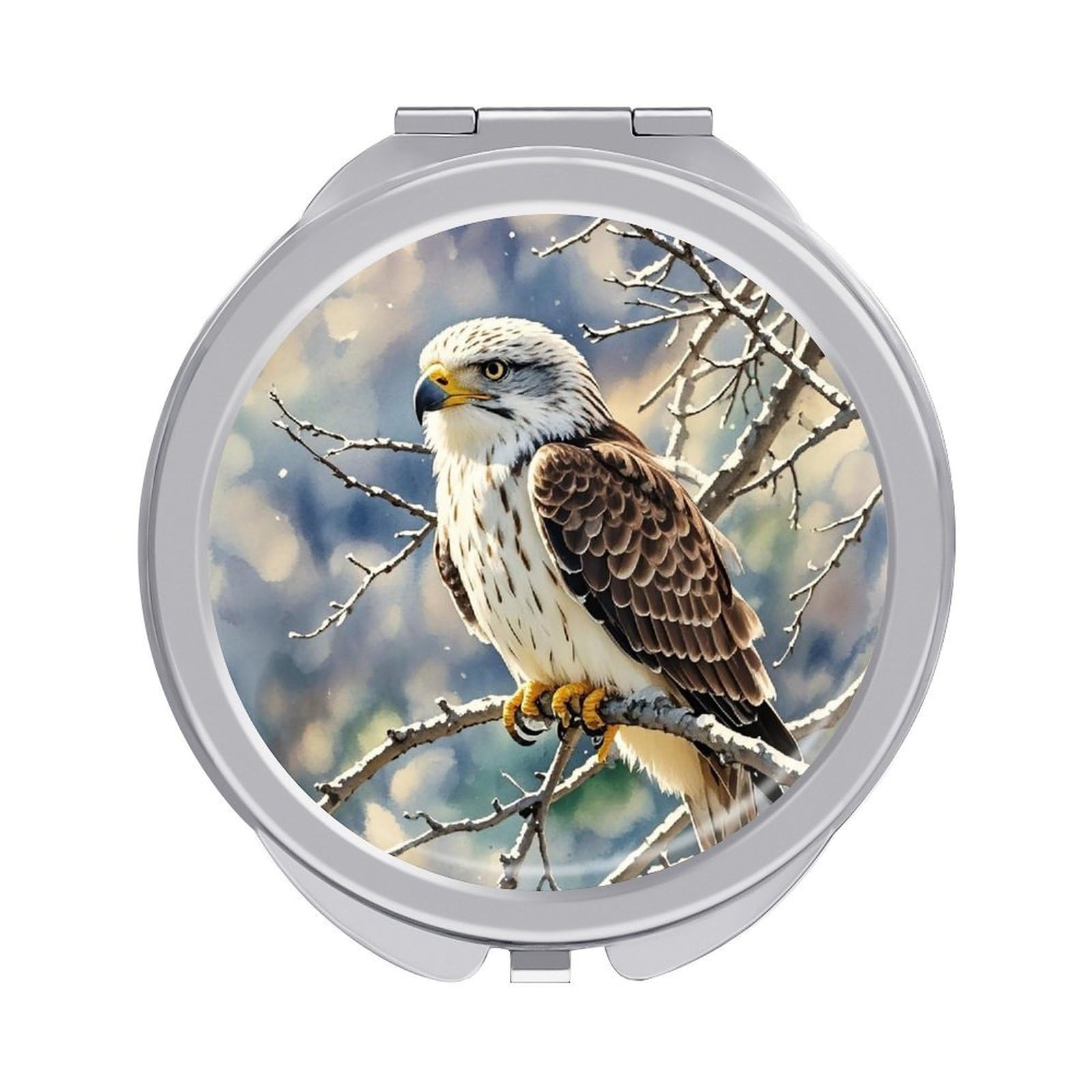 FekiLoot Hawk Compact Mirror for Purse Portable Travel Makeup Mirrors Metal Magnifying Pocket Mirror Double Sided Small Handheld Mirrors for Women Travel Essentials