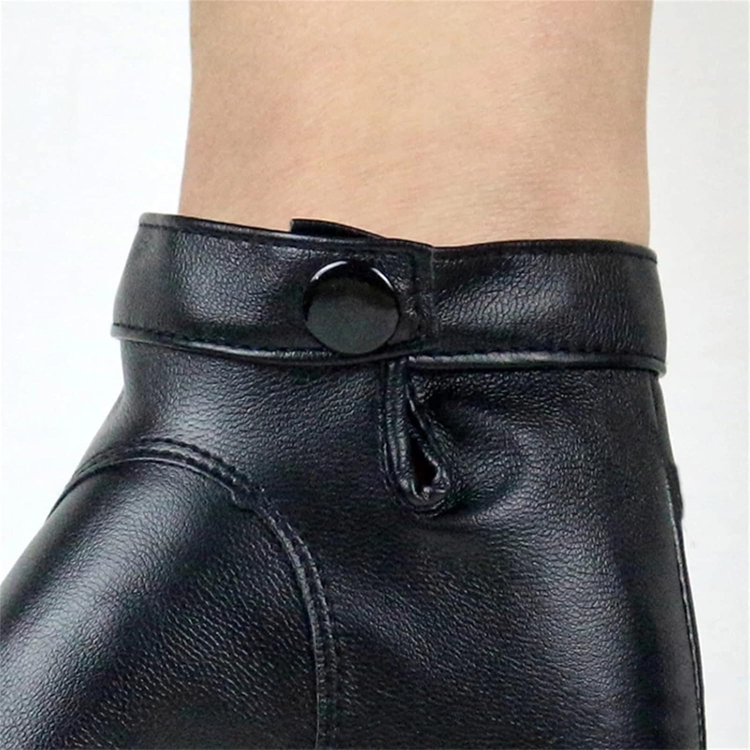Fingerless Gloves Men Half Finger Gloves Punk Dance PU Driving Non-Slip PU Leather