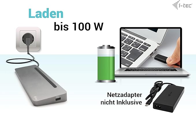 I-TEC USB-C Ergo 3X LCD Dock Metal 4K Hub USB 100W miniatura 7