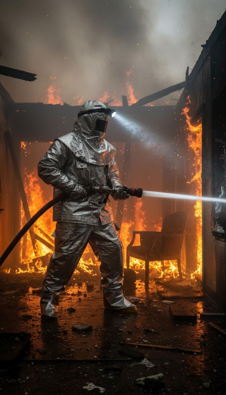Traje Protección contra Incendios, Ropa Aislamiento Alta Temperatura Resistente A Altas Temperaturas Mina Carbón, Pozo Petróleo, Mina, Planta Química