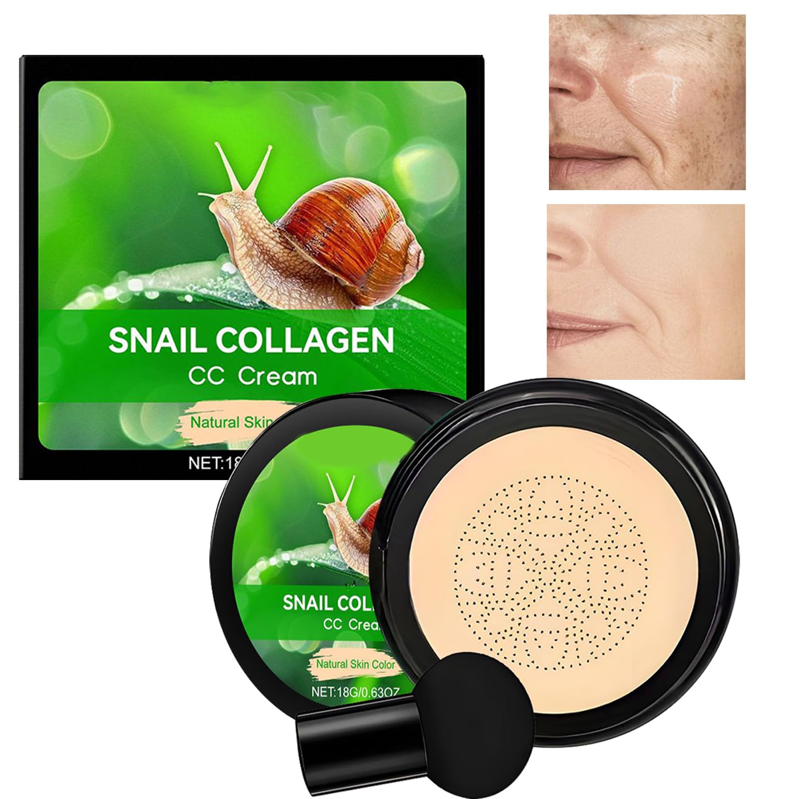 Cuscino Air CC Cream - Correttore Idratante Viso | Crema CC Viso A Lunga Tenuta Con Cuscino Air Cushion Per Trucco Quotidiano