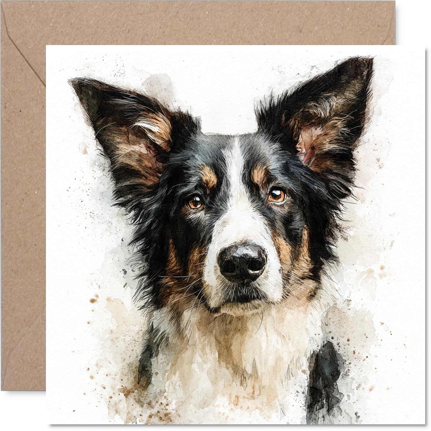 Border Collie Birthday Card for Men Women - Dog Breeds - Happy Birthday Card for Grandma Nan Neighbour Grandad, 145mm Bday Greeting Cards