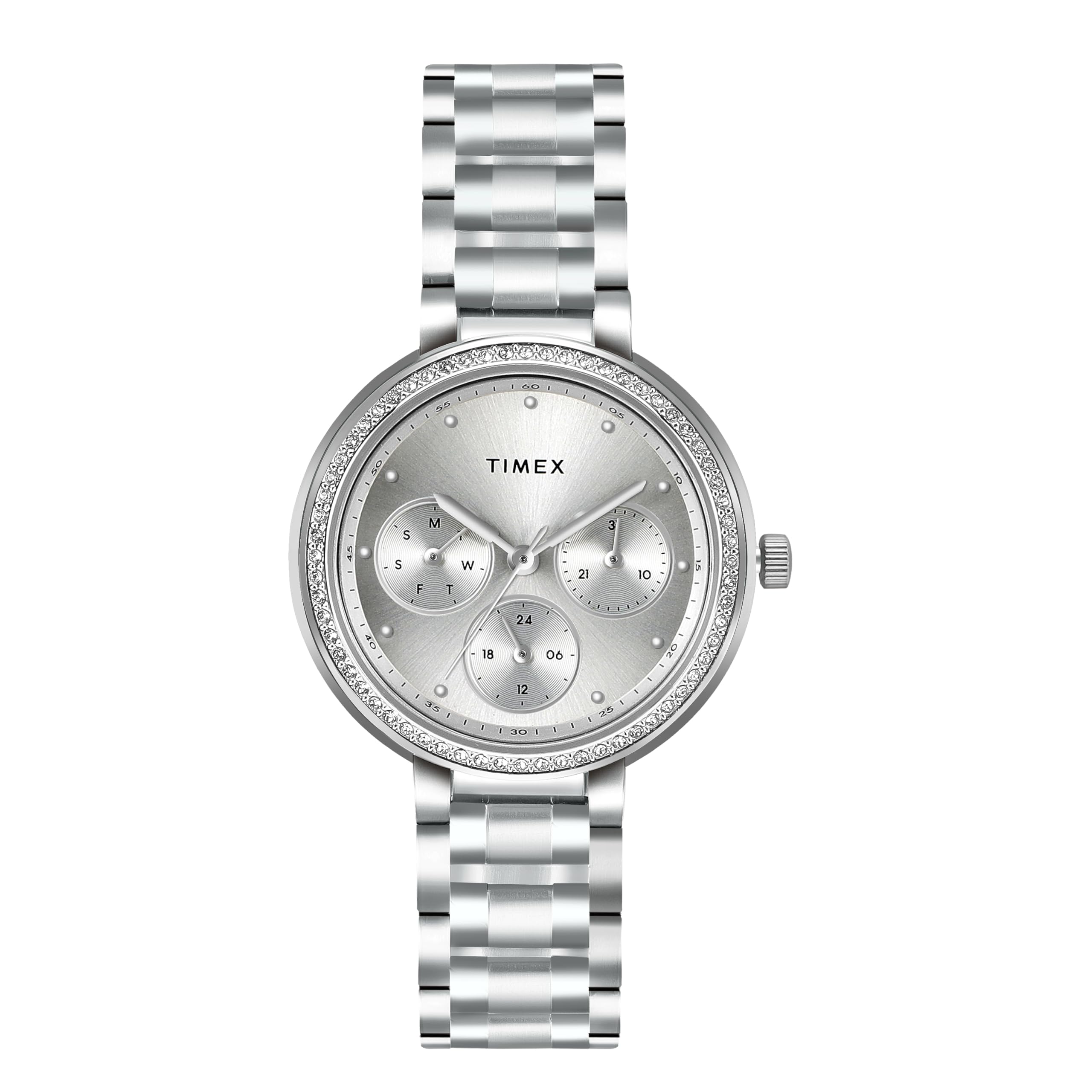 TIMEX Stainless Steel Multifunction Analog Silver Dial Women Watch - Tw000Z300, Silver Band (B0CJM43TW1) Amazon Price History, Amazon Price Tracker